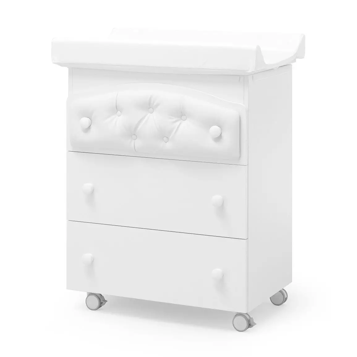 BAGNETTO FASCIATOIO SOFT BIANCO OPACO CON BOTTONI ERBESI - Zona cambio e bagno