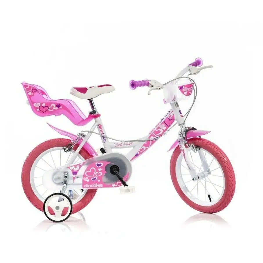 Dino Bikes Bicicletta Per Bambina 16 Pollici Bianca Con Rotelline Stabilizzatrici - biciclette bambini