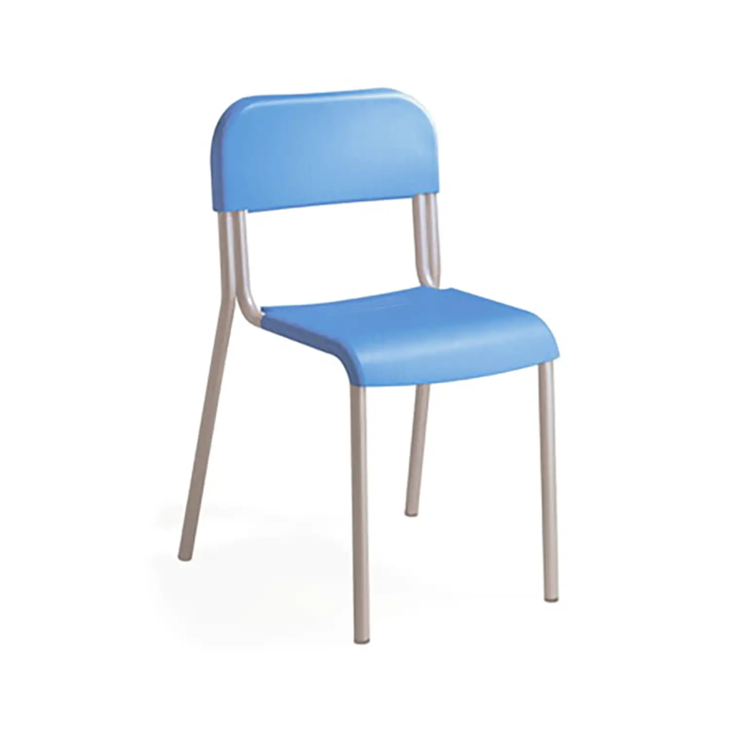 Sedia Impilabile Sara, Struttura Cromata, Seduta H 46 Cm. Azzurro - Sedie in plastica