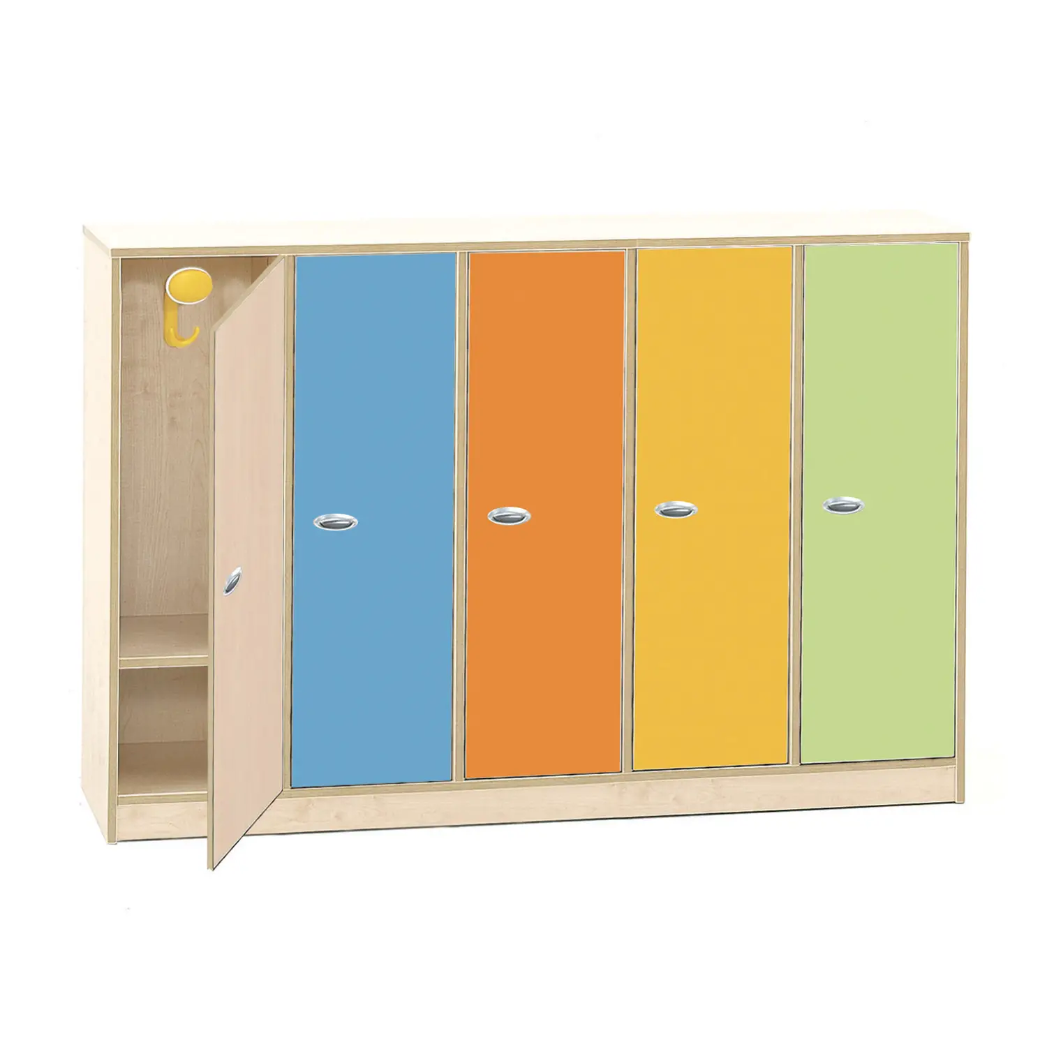 Mobile Scuola Infanzia Forma Armadio Spogliatoio 5 Ante Colorate - Conforme CAM - Arredo serie Forma