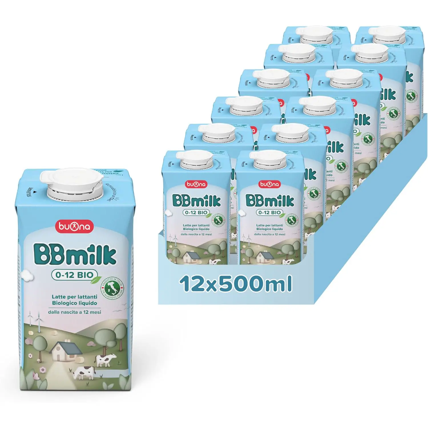 BB Milk 0-12 Mesi Bio Latte Liquido 500 ml – Latte Biologico per Neonati - latti artificiali