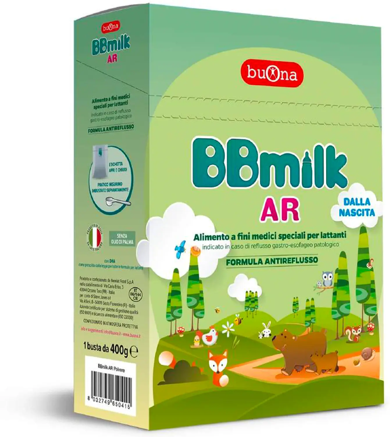 BB Milk AR Latte in Polvere 400 g – Latte Anti-Rigurgito per Lattanti - latti artificiali