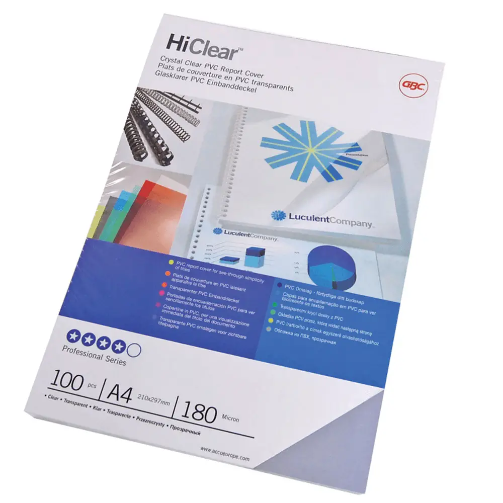 COPERTINE PVC 180MIC 100PZ - rilegatrici/plastificatrici