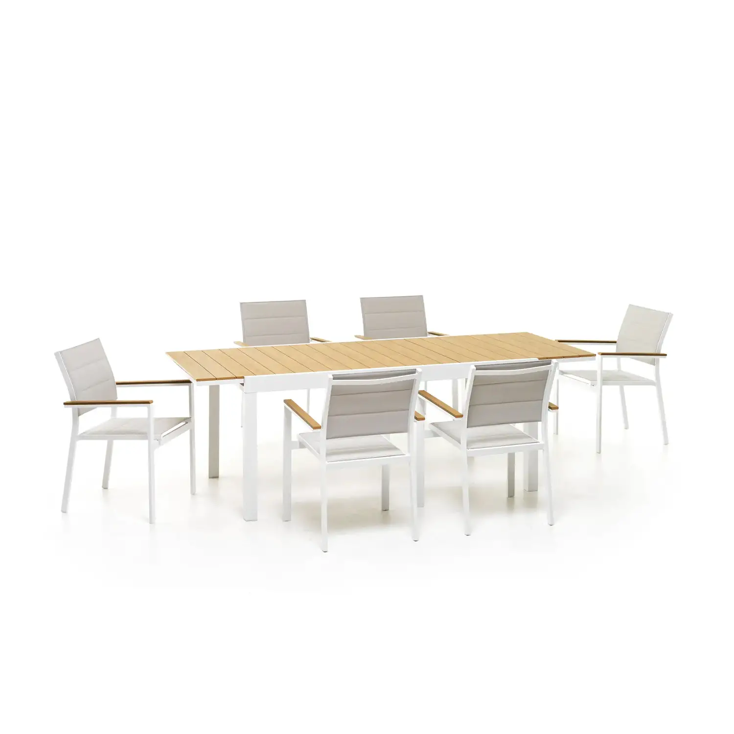 Tavolo Beverly Alluminio Poliwood Bianco – Eleganza e Funzionalità - tavoli, sedie e poltroncine