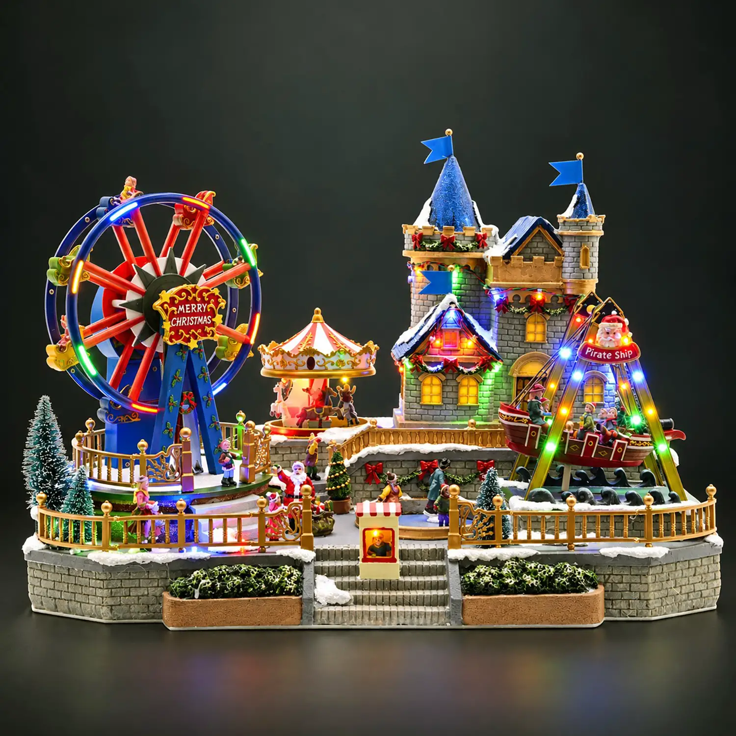 Lumineo Villaggio Natale Fairground LED Musica Movimento - scene e villaggi