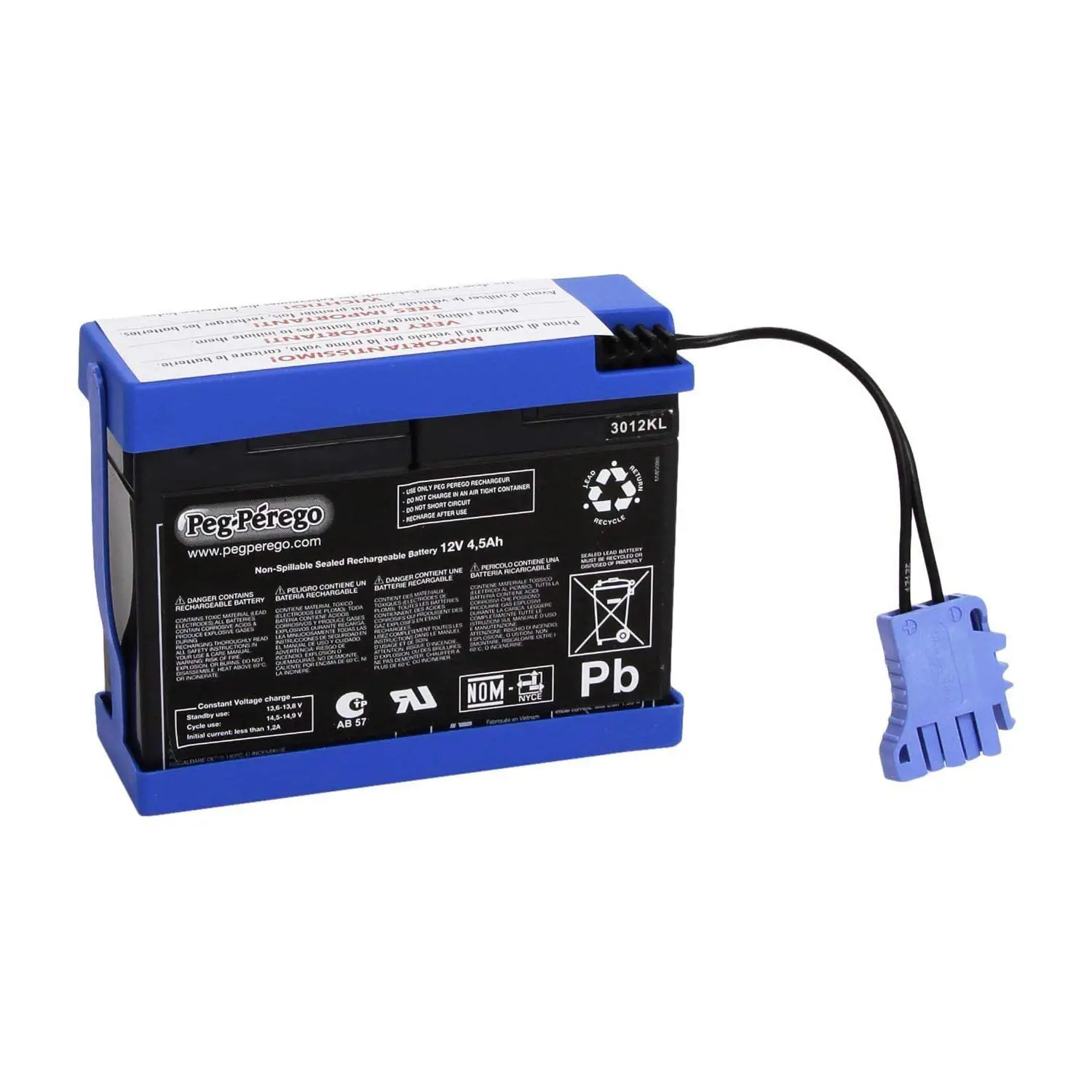 Batteria 12V 4,5Ah Peg Perego – Ricaricabile e Senza Manutenzione - auto