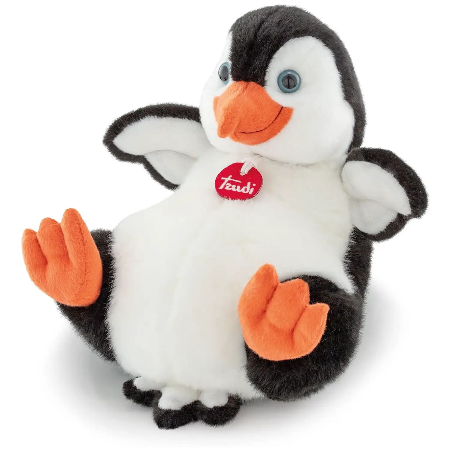 Peluche Trudi Pinguino Pino – Taglia M (23x19x27 cm) – Morbido e Realistico - peluches 0/36 mesi