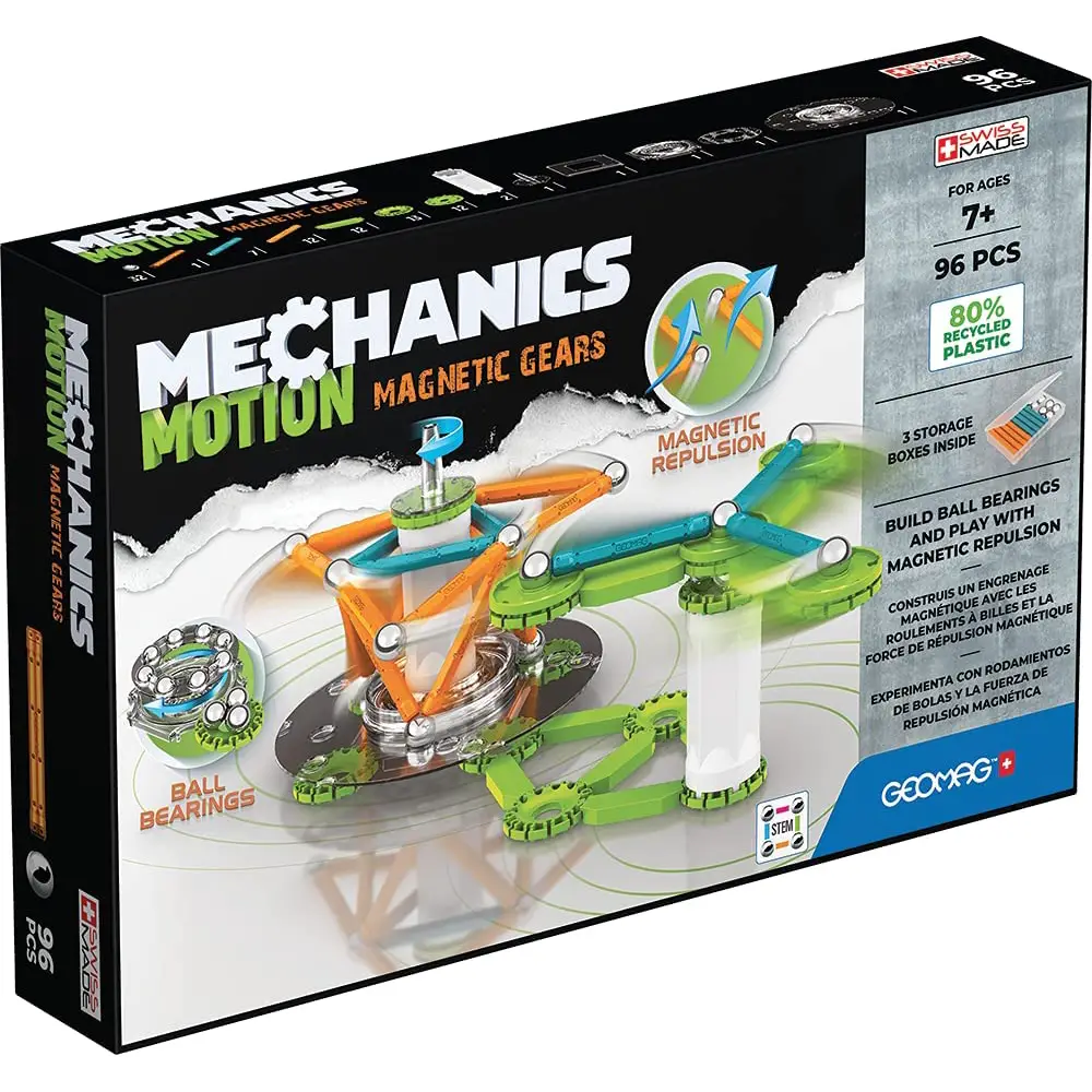 Geomag Mechanics Motion Magnetic Gears 96 Pezzi – Costruzioni Magnetiche Dinamiche con Ingranaggi - Costruzioni tecniche