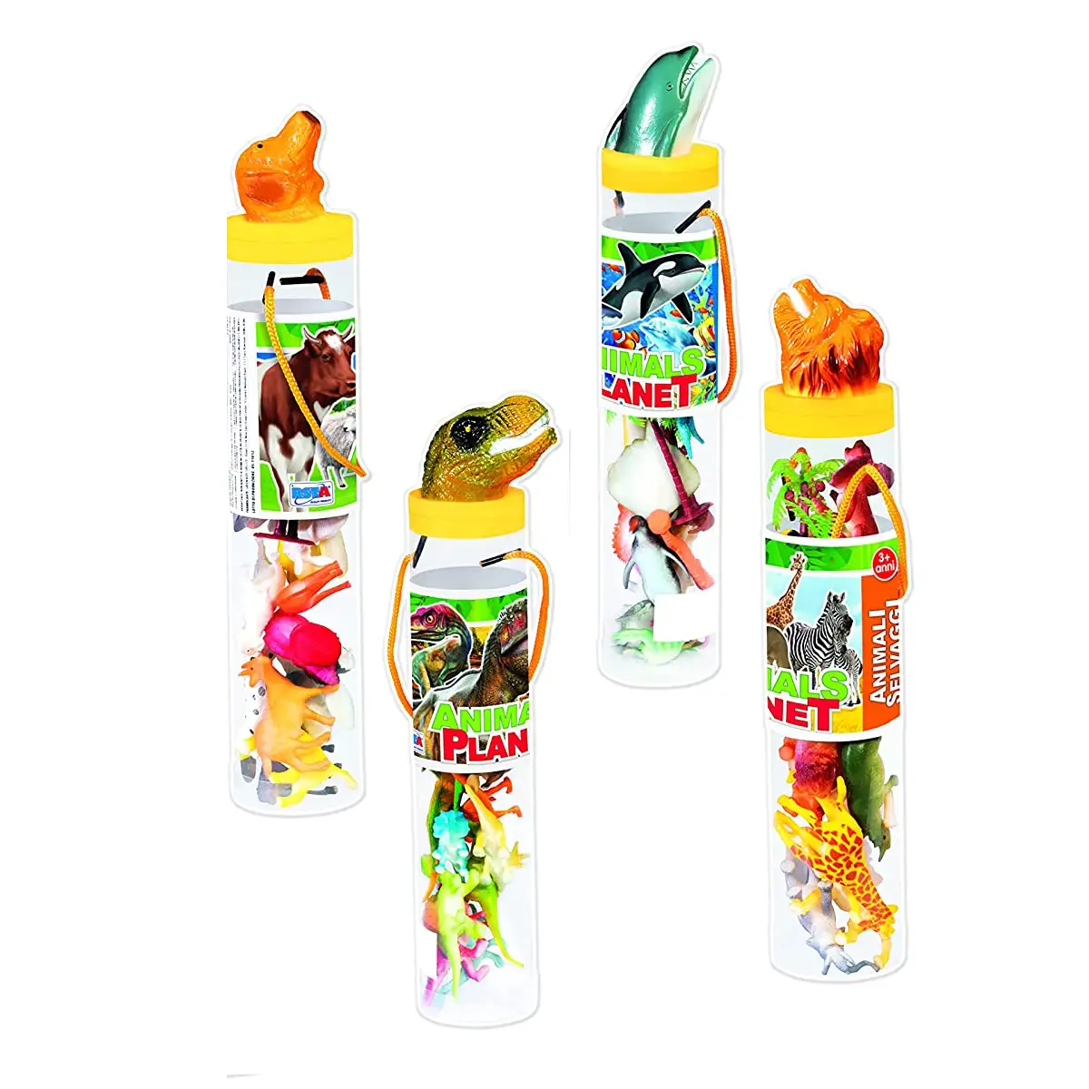 Tubi con Testa Animali Assortiti - Animali