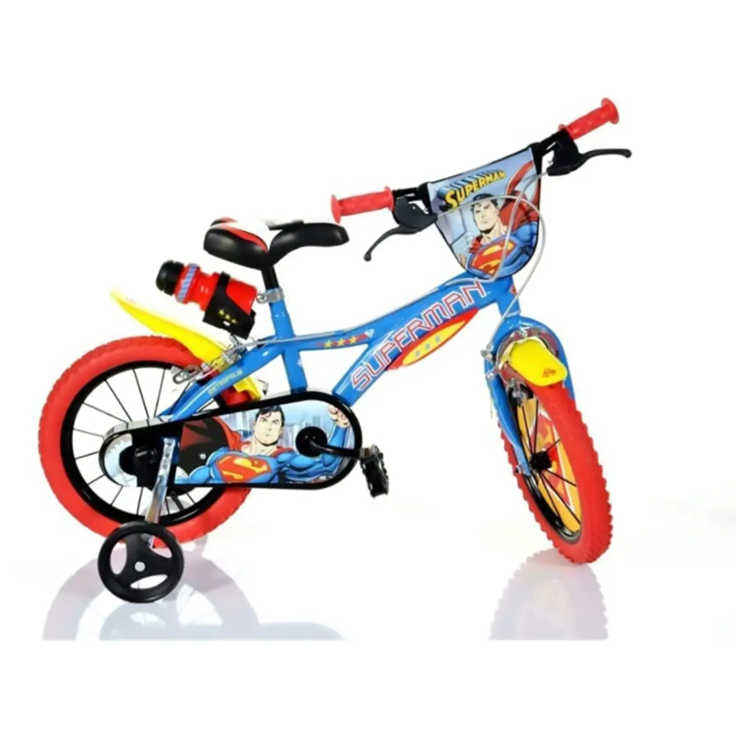 Dino Bikes Bicicletta Bambino 12" Superman con Rotelline Stabilizzatrici - biciclette bambini