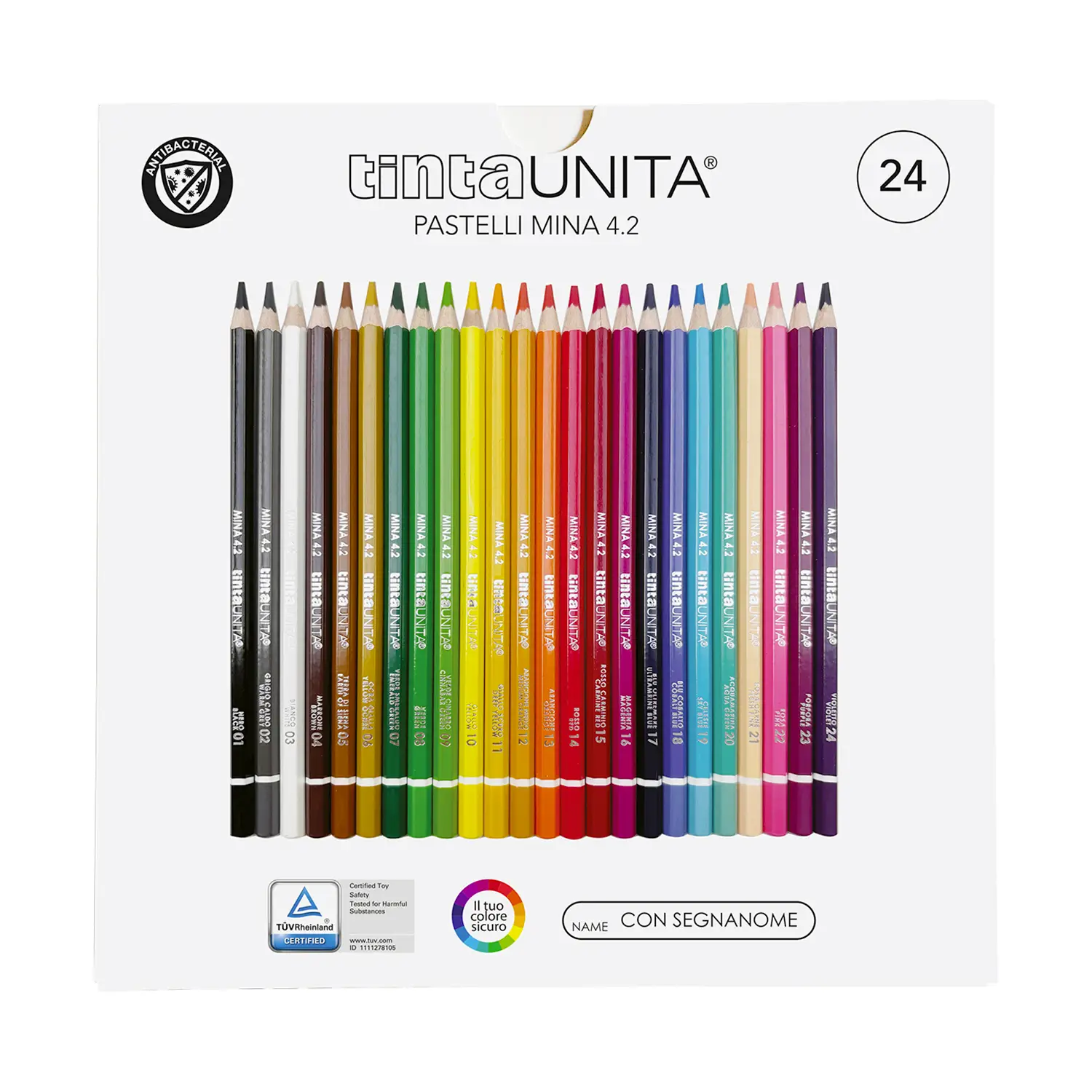 Pastelli Tinta Unita POOL OVER – Mina 4.2 mm | Set 24 Colori - Pastelli