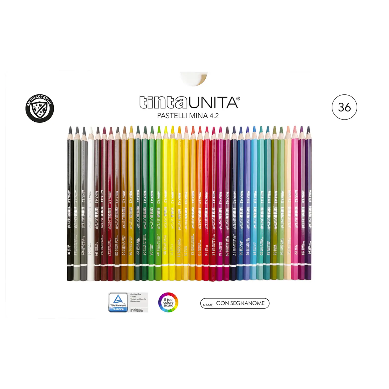 Pastelli Tinta Unita POOL OVER – Mina 4.2 mm | Set 36 Colori - Pastelli
