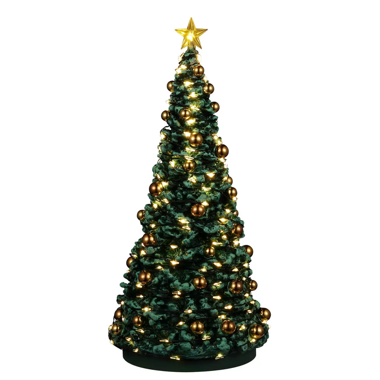 Lemax Jolly Christmas Tree 24995 – Albero di Natale Luminoso con Palline Dorate - scene e villaggi