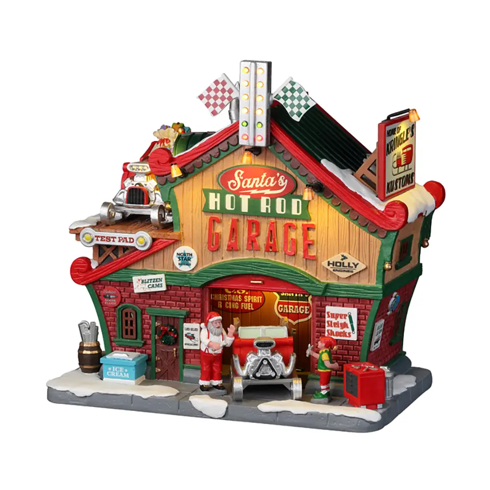 LEMAX Garage Hot Rod di Babbo Natale - Paese delle Meraviglie - scene e villaggi