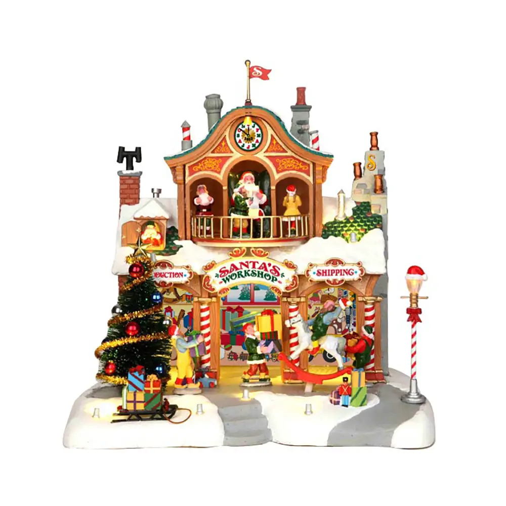 Lemax Santa’s Workshop 35558 – Laboratorio di Babbo Natale Animato con Luci e Musica - scene e villaggi