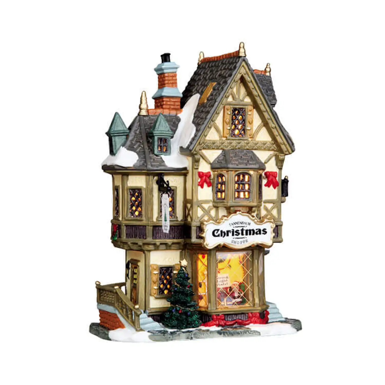 Lemax Tannenbaum Christmas Shoppe 35845 – Negozio Natalizio Luminoso in Porcellana Caddington - scene e villaggi
