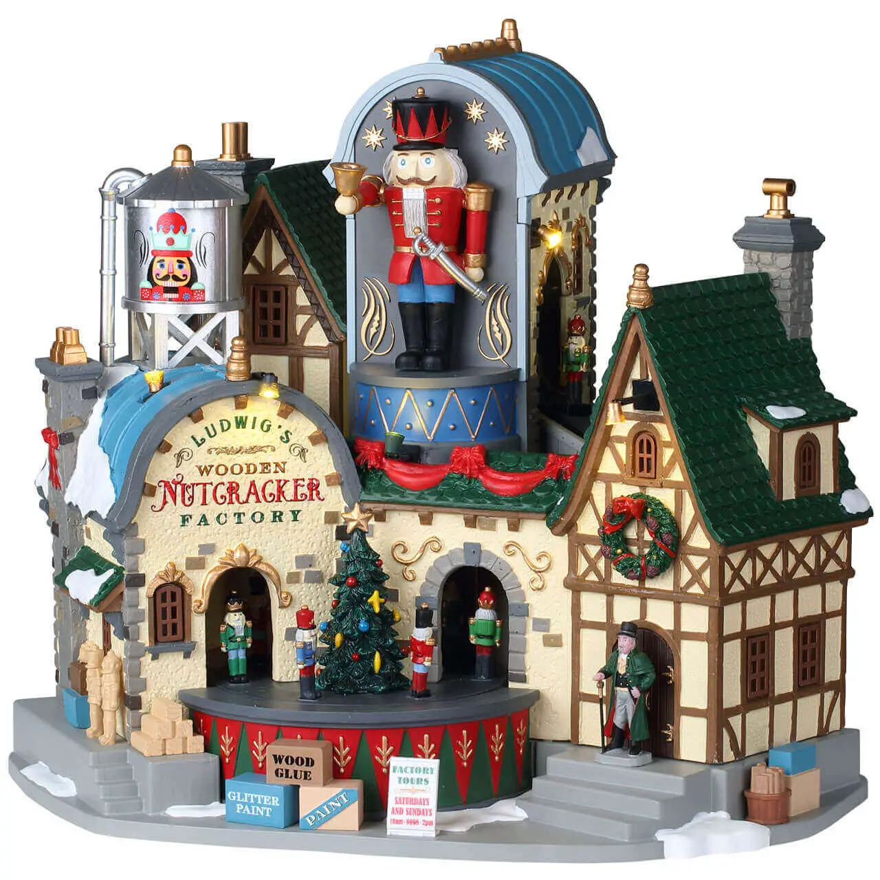 Lemax 95463 Ludwig’s Wooden Nutcracker Factory Animata con Luci e Musica - scene e villaggi