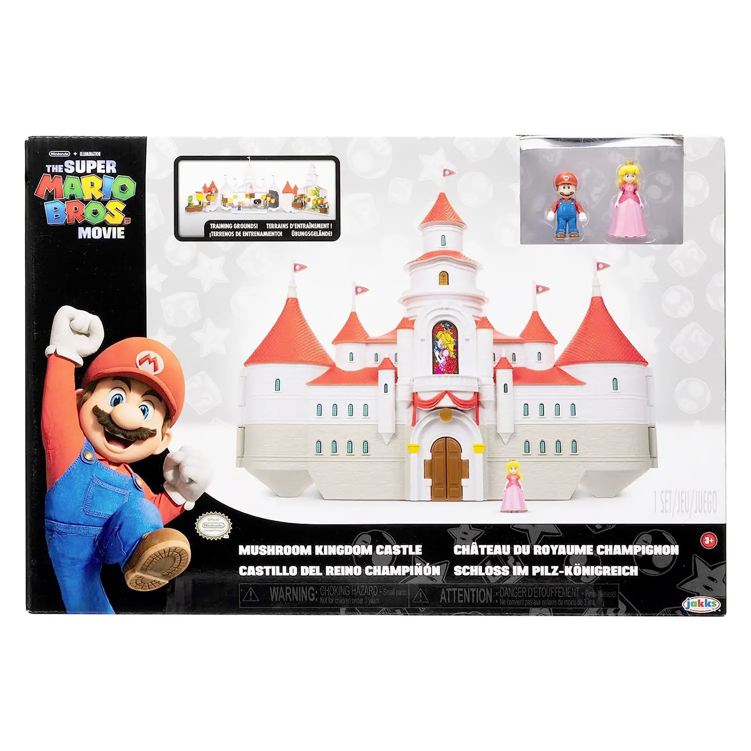 Super Mario Movie Deluxe playset castello di Peach con personaggi 4 cm - play set