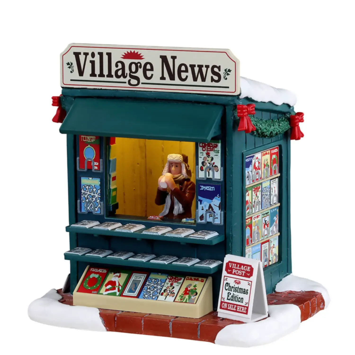 Lemax Good News Day 34088 – Edicola Natalizia Luminosa Caddington Village - scene e villaggi