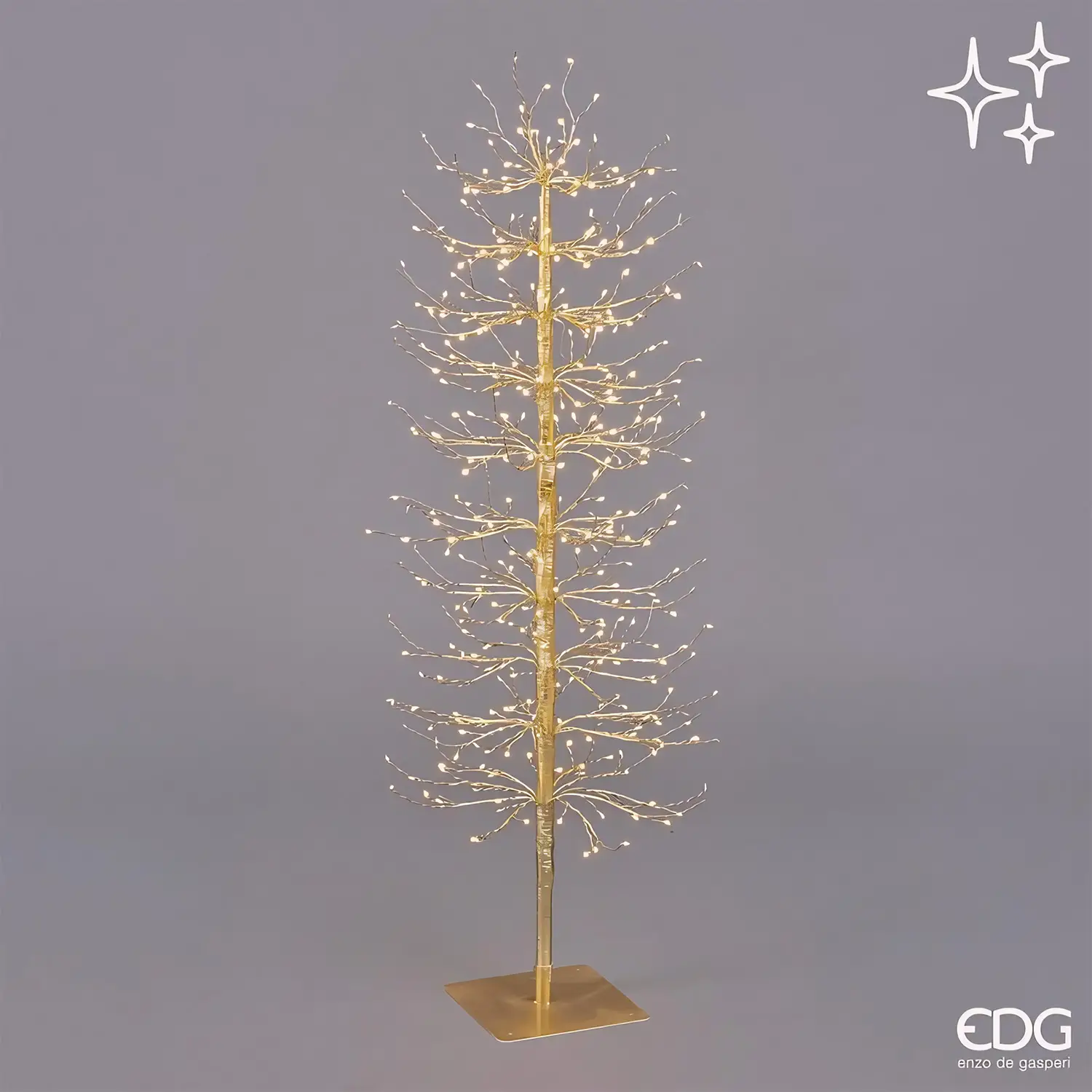 Natale Faggio Con base Con 400led H120d40 C0 Gold - alberi led di design