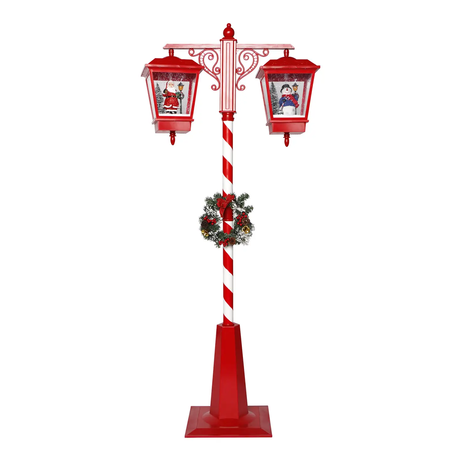 Lanterna Natalizia Doppia 188 cm con Neve, LED e Musica | TIMSTOR - addobbi casa