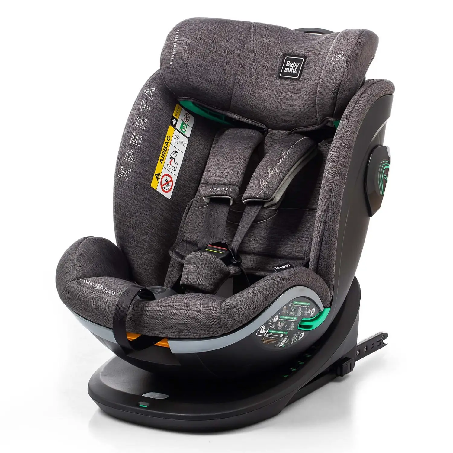 Seggiolino Auto Xperta Dobby Grey I-size Con Base Girevole 360° 40-150cm - bambini 40-150 cm (0-12 anni)