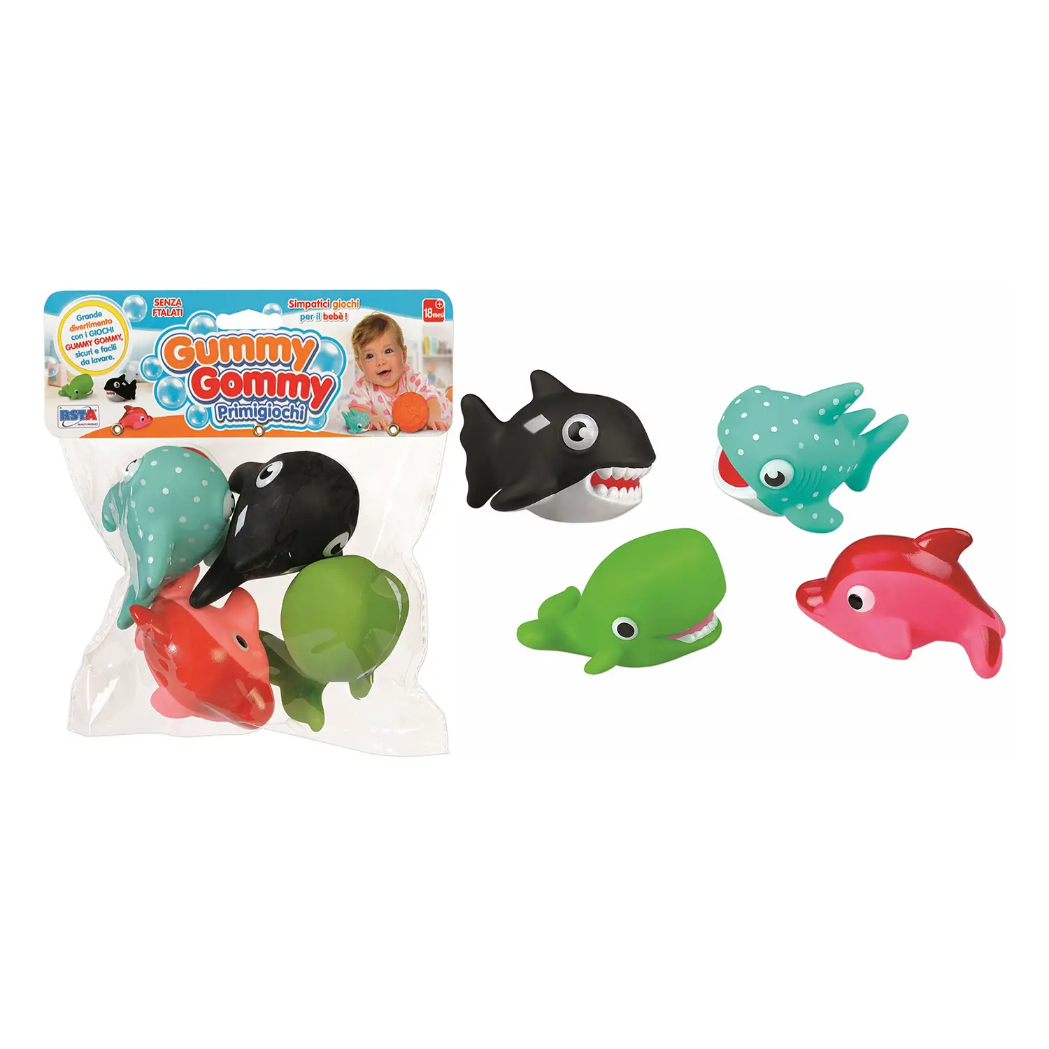 Gummy Gommy 4 Animali Del Mare Pvc - Animali