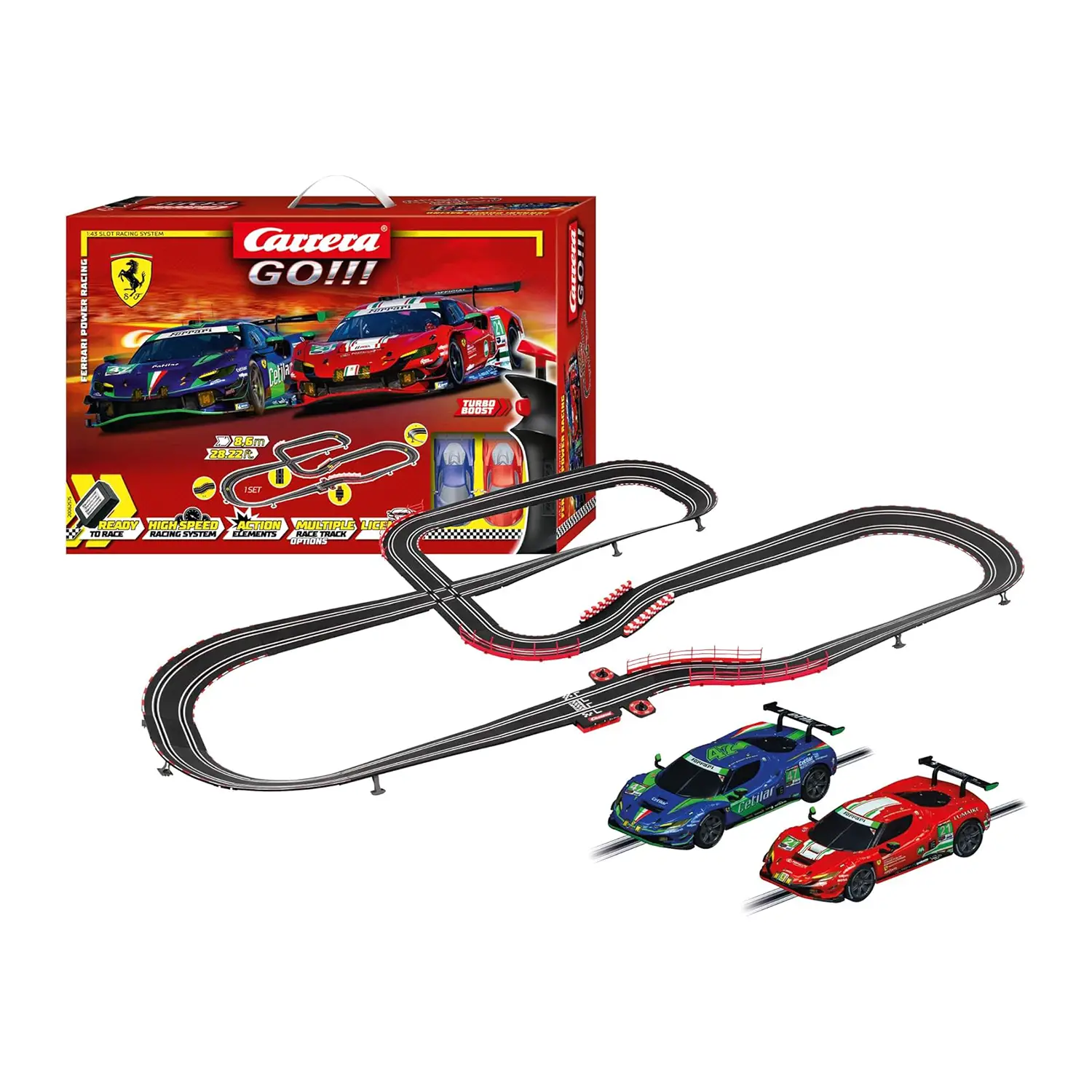 Pista Carrera Go!!! Ferrari Power Racing - Adrenalina e Velocità - Veicoli, garage e piste