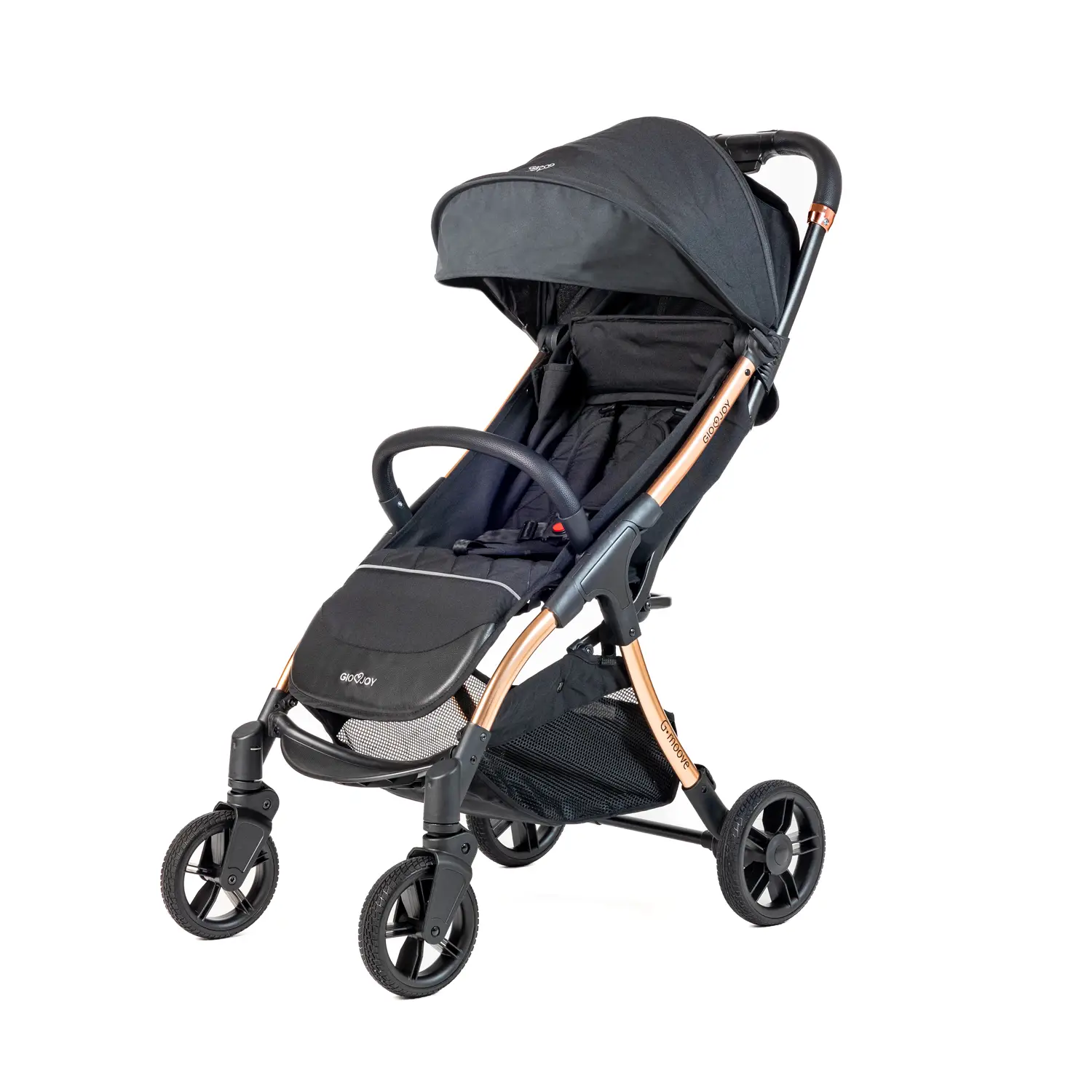 Passeggino G-Moove Nero Telaio Rose Gold 0-22 kg. Leggero, Perfetto dalla Nascita. - passeggini compatti