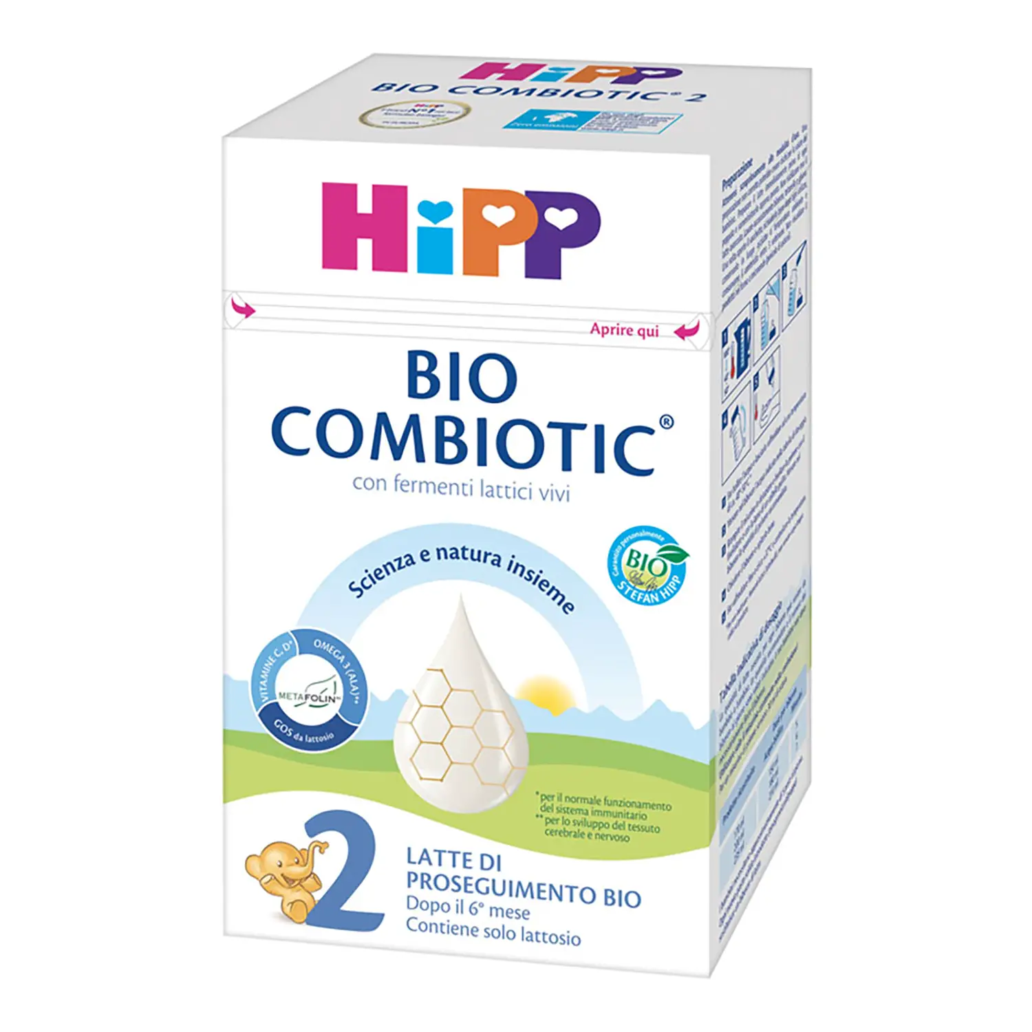 Latte 2 Proseguimento Polvere Combiotic Hipp 600 gr - latti artificiali