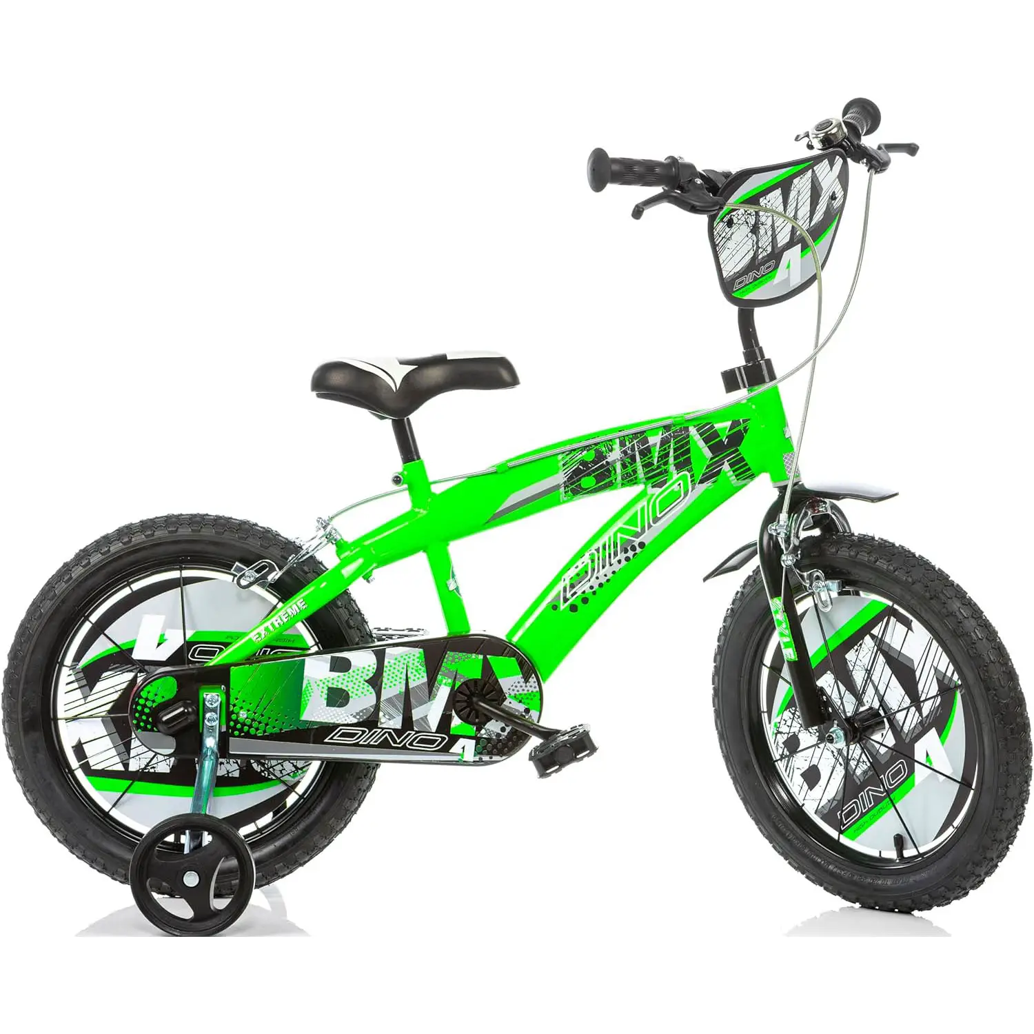 Bicicletta Bambino 16" BMX Verde con Rotelline Stabilizzatrici - biciclette bambini