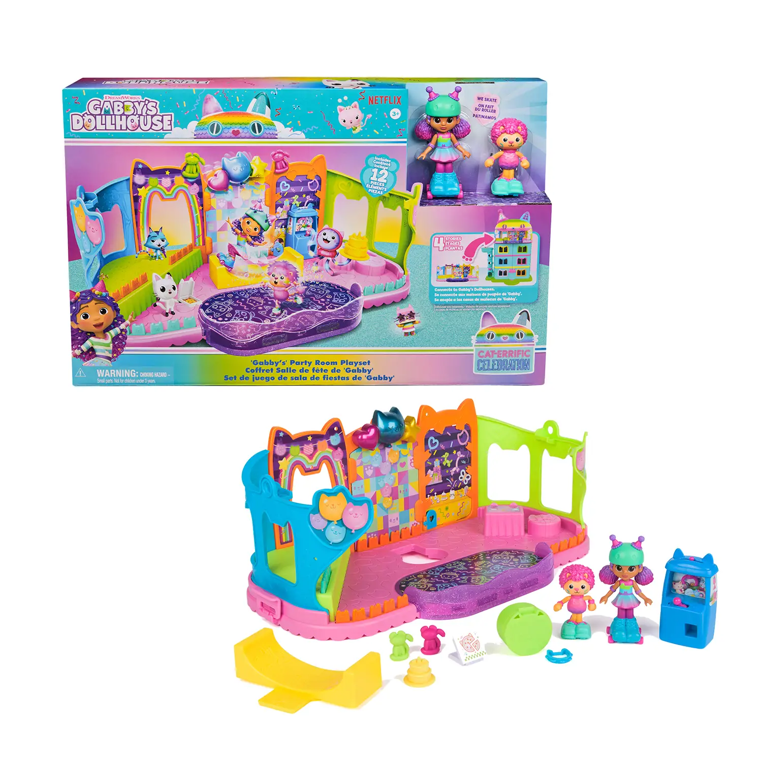 Gabby's Dollhouse L'Attico Party & Skate Room Playset - collezionabili bambina
