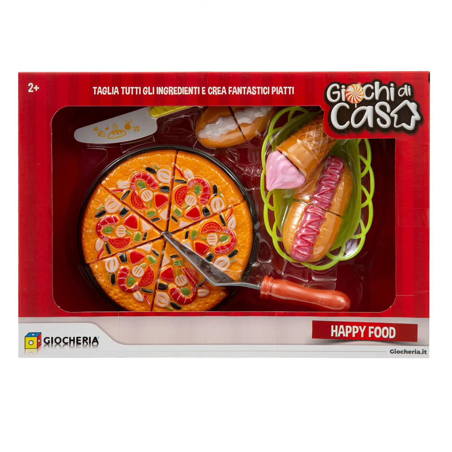 Giochi Di Casa Set Alimenti Happy Food Pizza-Gelato - Alimenti, mercatini, stoviglie