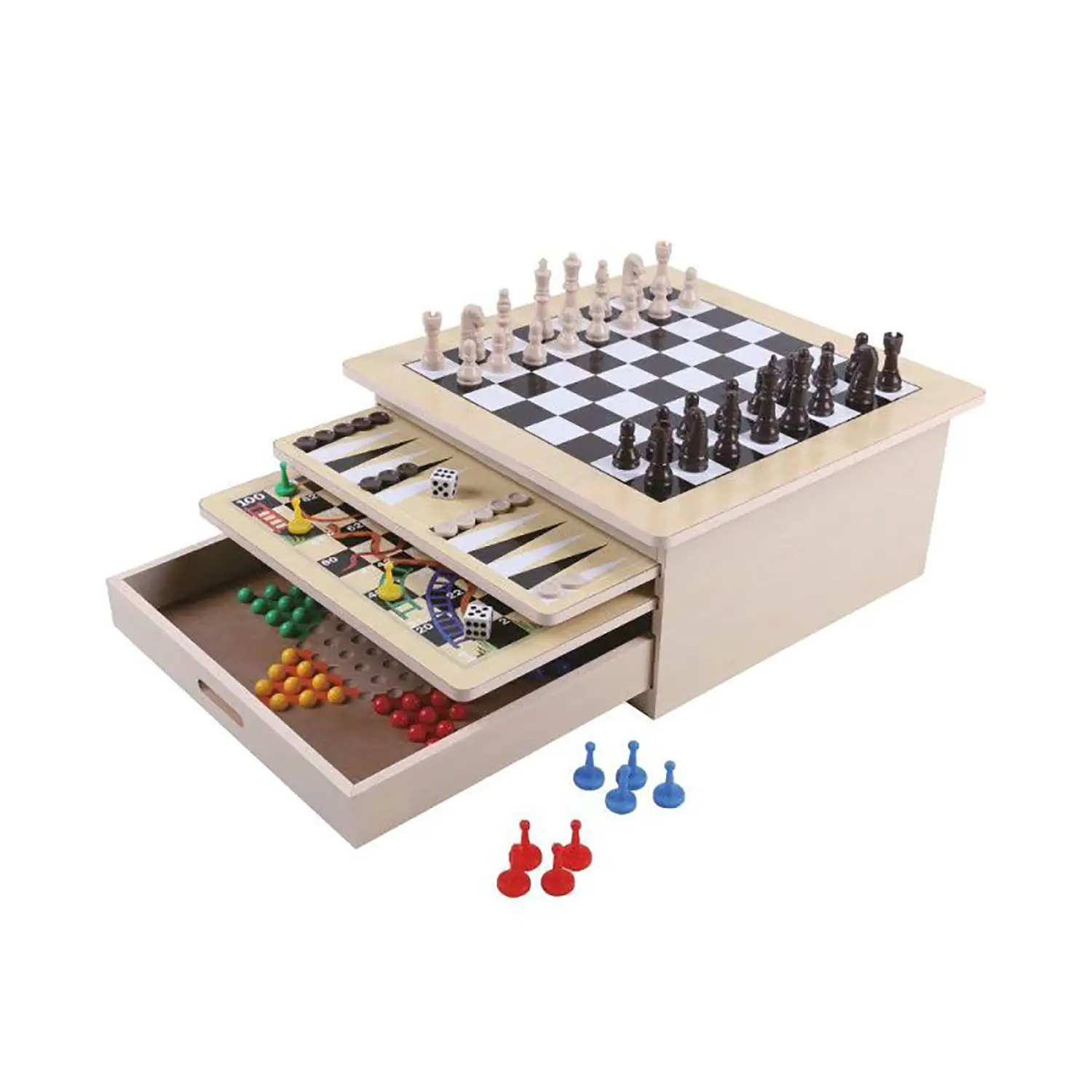 Scacchiera in Legno Multigioco da Tavolo 10 in 1 in Legno - giochi di società