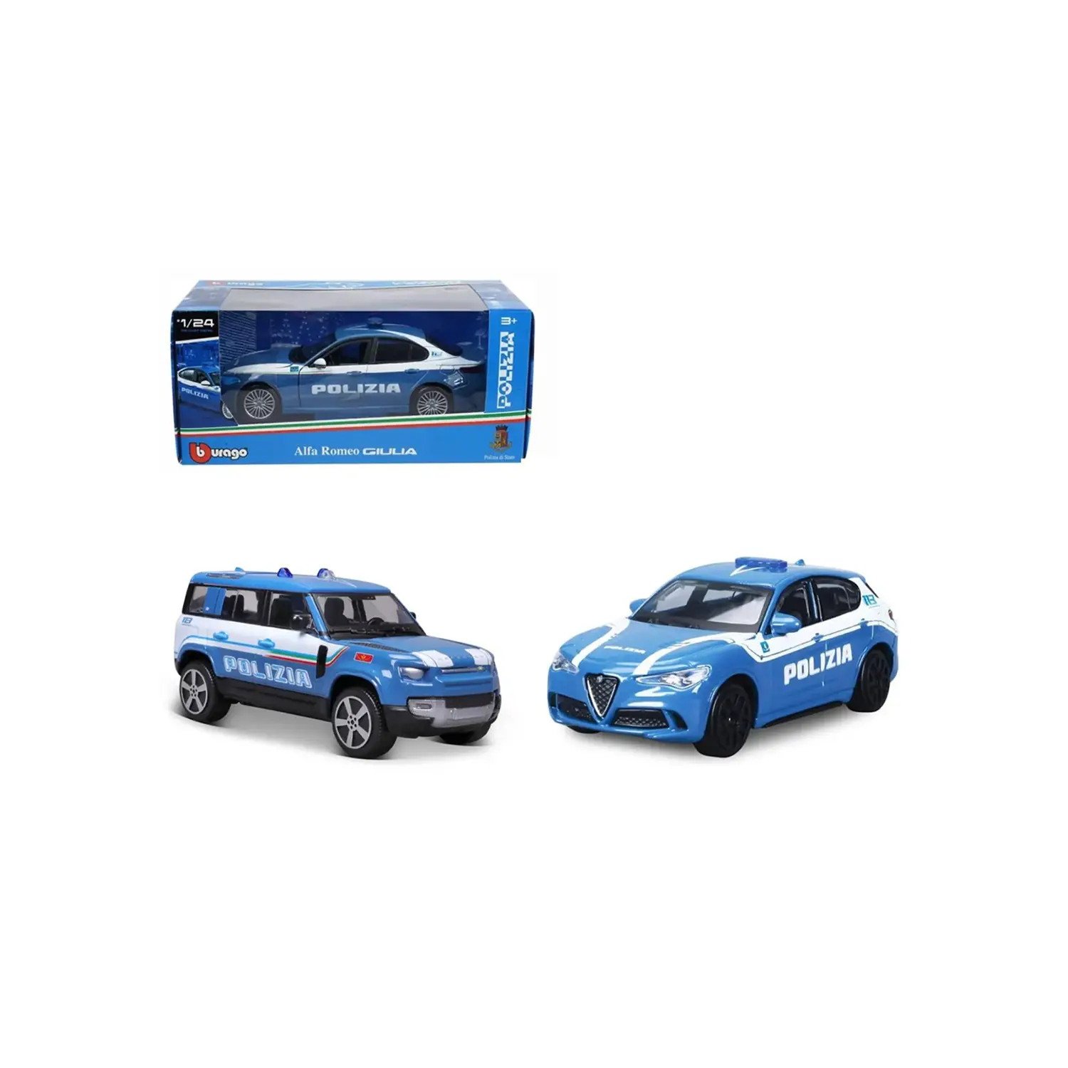 Auto 1:24 Land Rover Defender Polizia - modellini