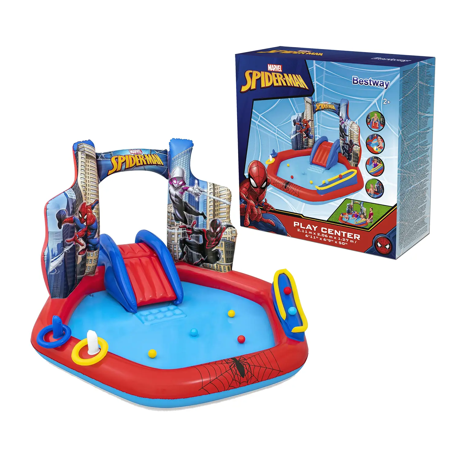 Playcenter Gonfiabile Marvel Spider-Man Cm. 211X206X127 - estivo mare