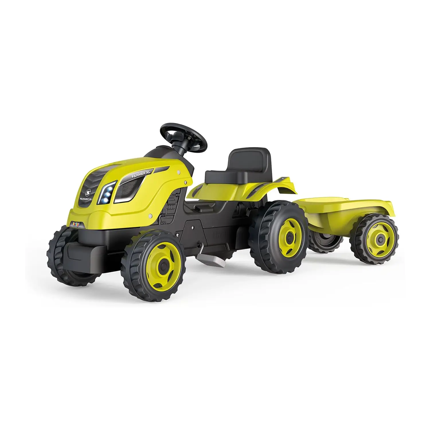 Smoby Trattore Farmer XL Verde con Rimorchio per Bambini - Tricicli e primi passi
