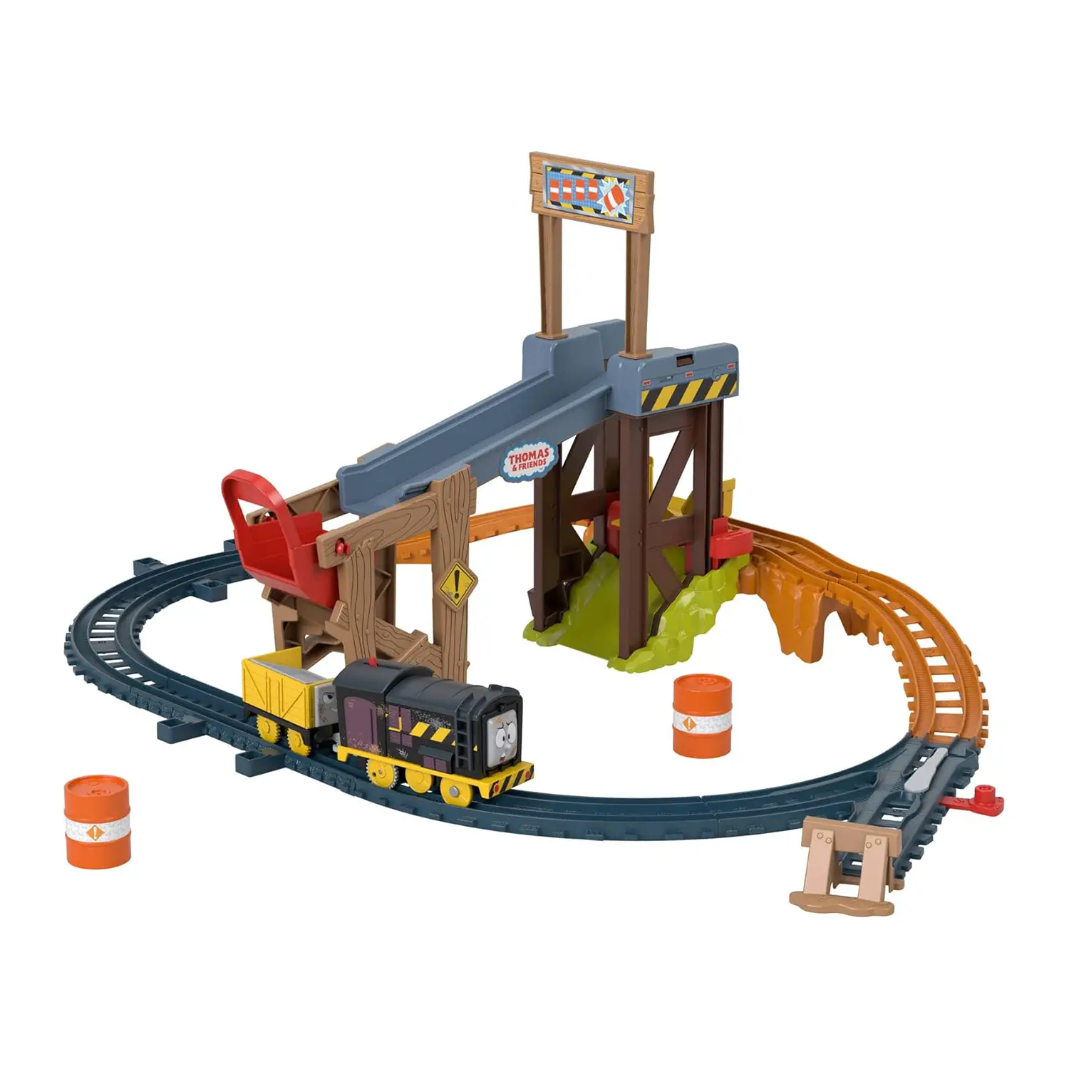 Thomas & Friends Pista Cantiere di Diesel con Treno Motorizzato - Veicoli, garage e piste