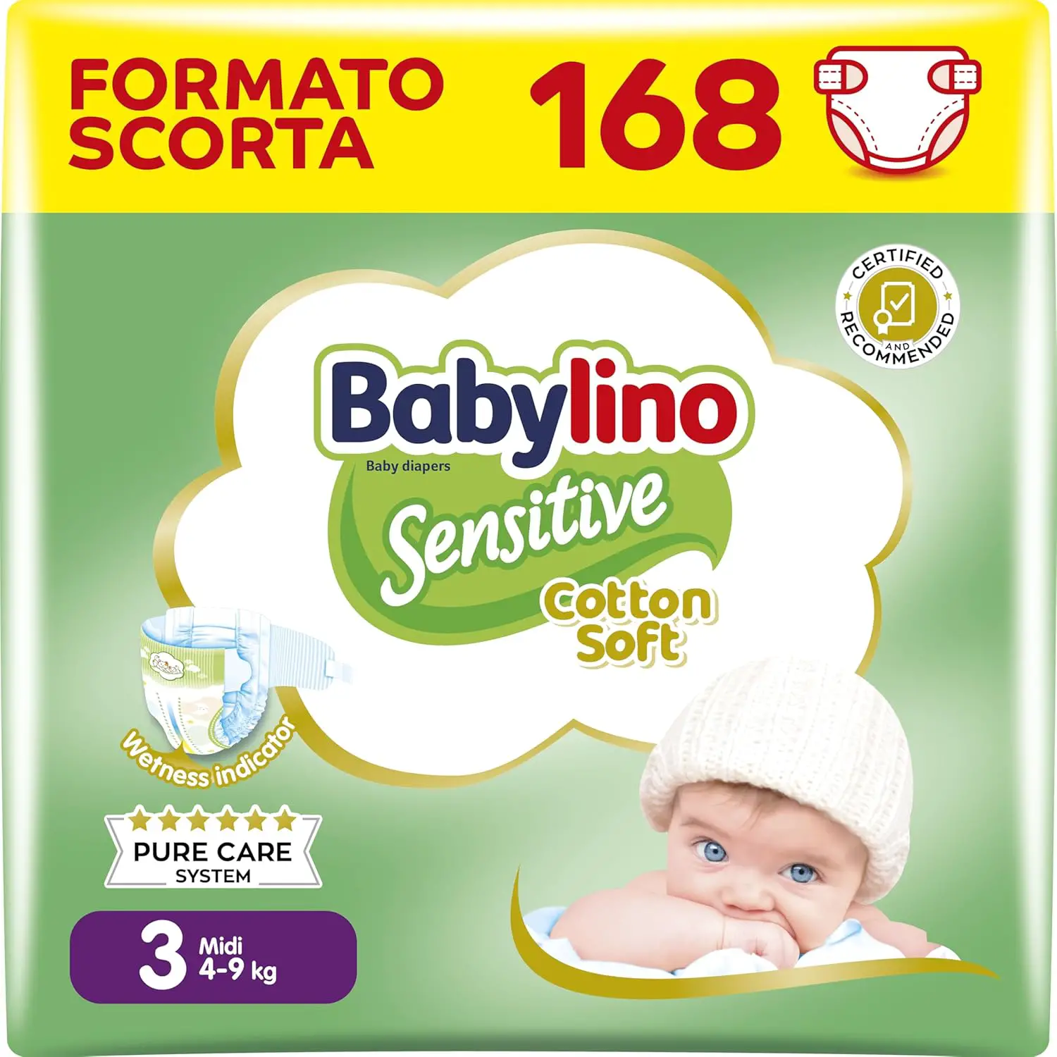 Babylino Sensitive Economy Pannolini Taglia 3 - 4/9 Kg - 56 Pezzi Per Confezione X - pannolini e salviettine