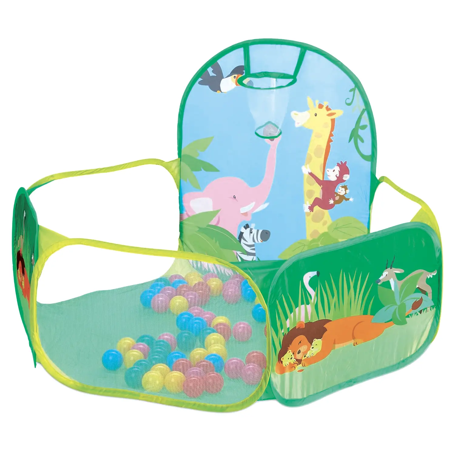 Grande Piscina Pop-Up Amici Animali con Palline, Divertimento Senza Fine - Casette