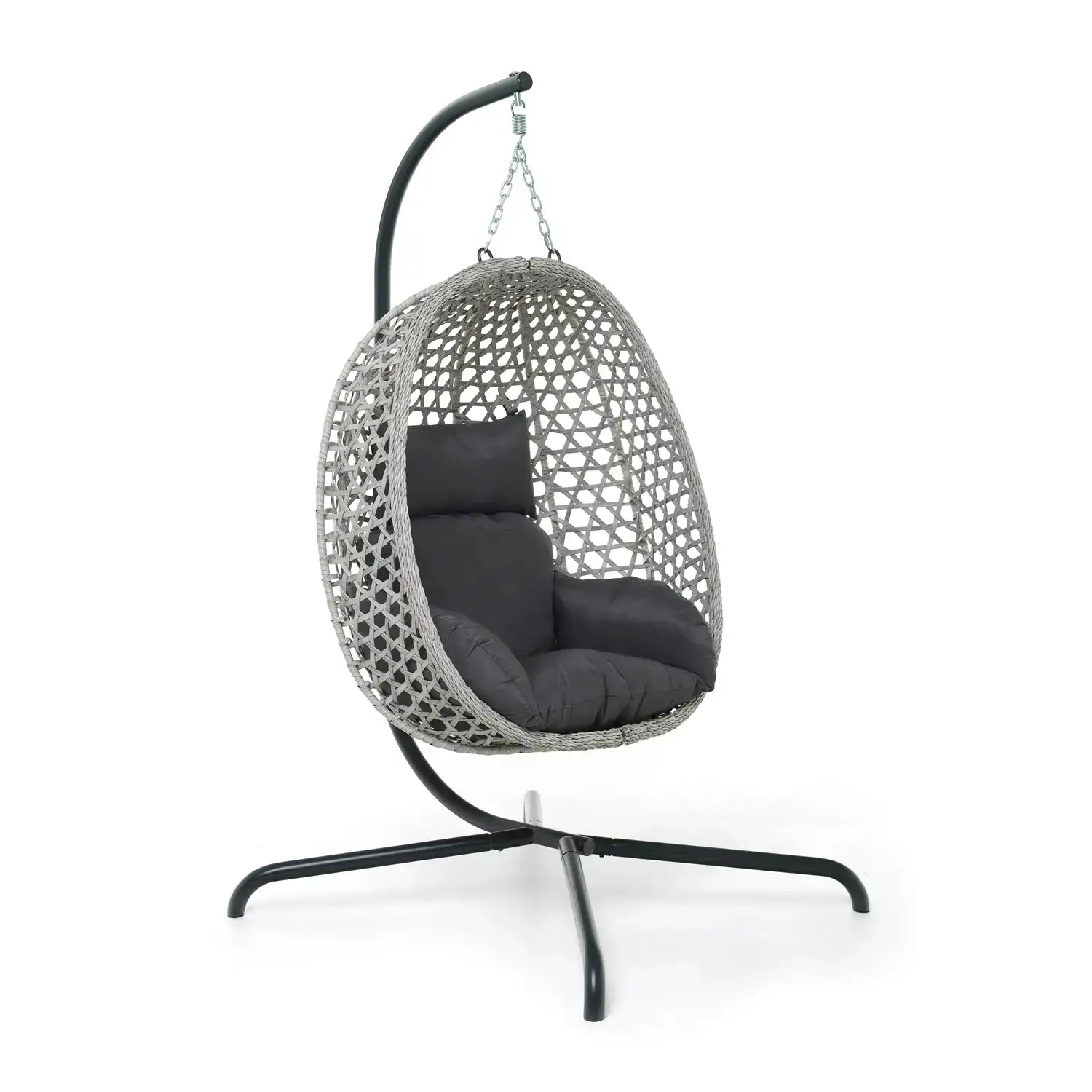 Amaca Rattan Grey Con Ovetto Sospeso Salmar - amache e dondoli