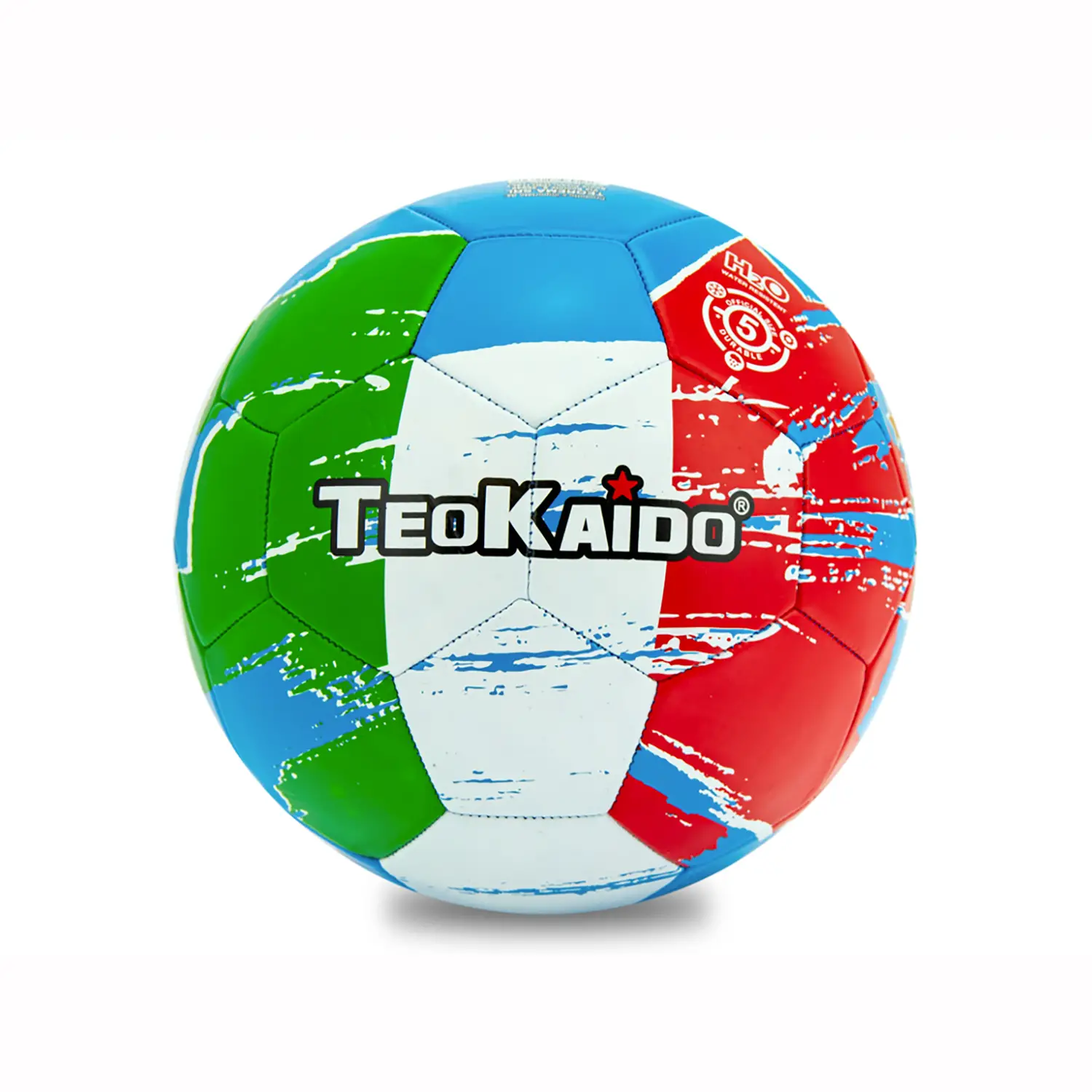 Pallone da Calcio Teokaido in PVC - Azzurro Con Bandiera Italia - Palle e palloni