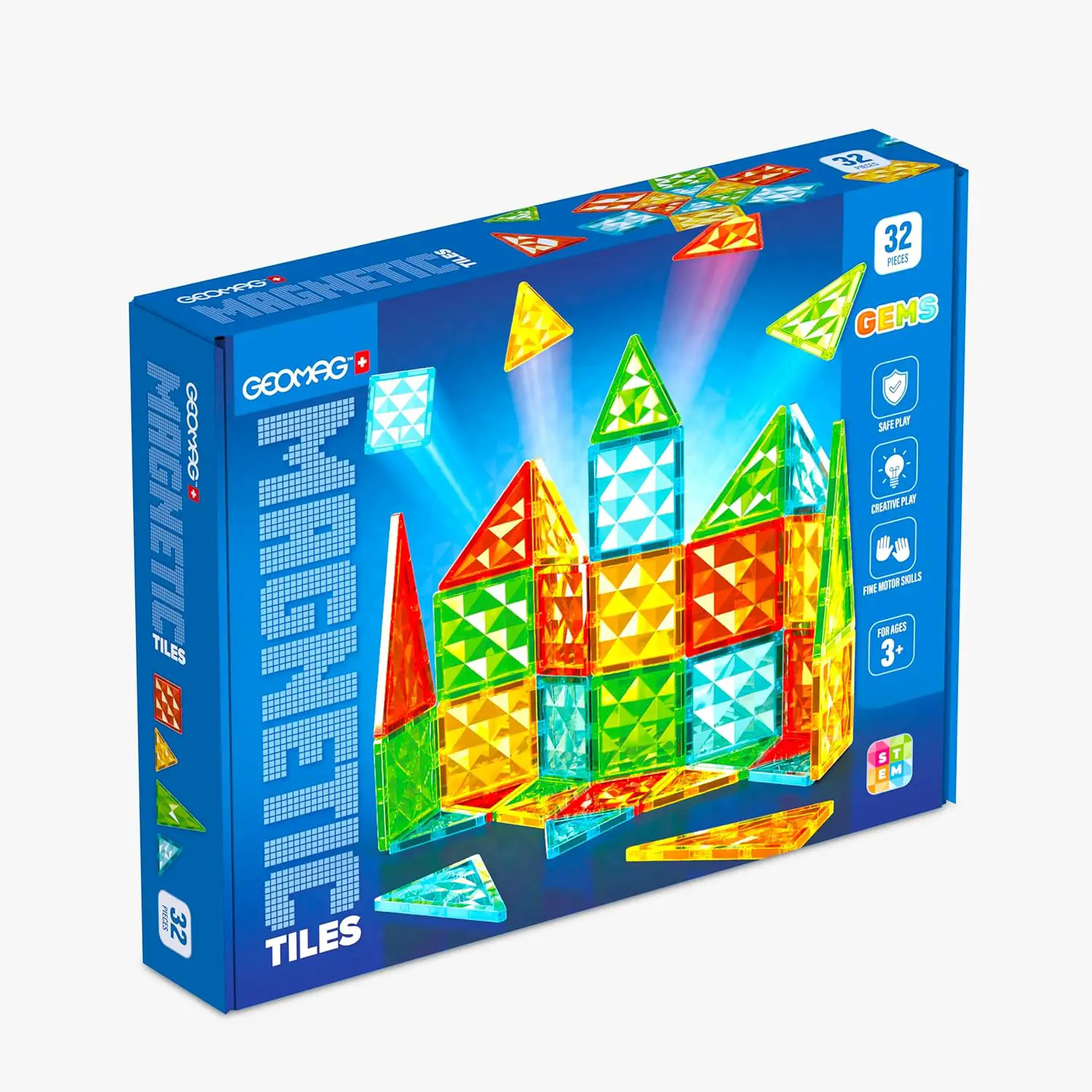 Geomag Magnetic Tiles Gems 32 – Costruzioni Magnetiche Creative - Costruzioni tecniche