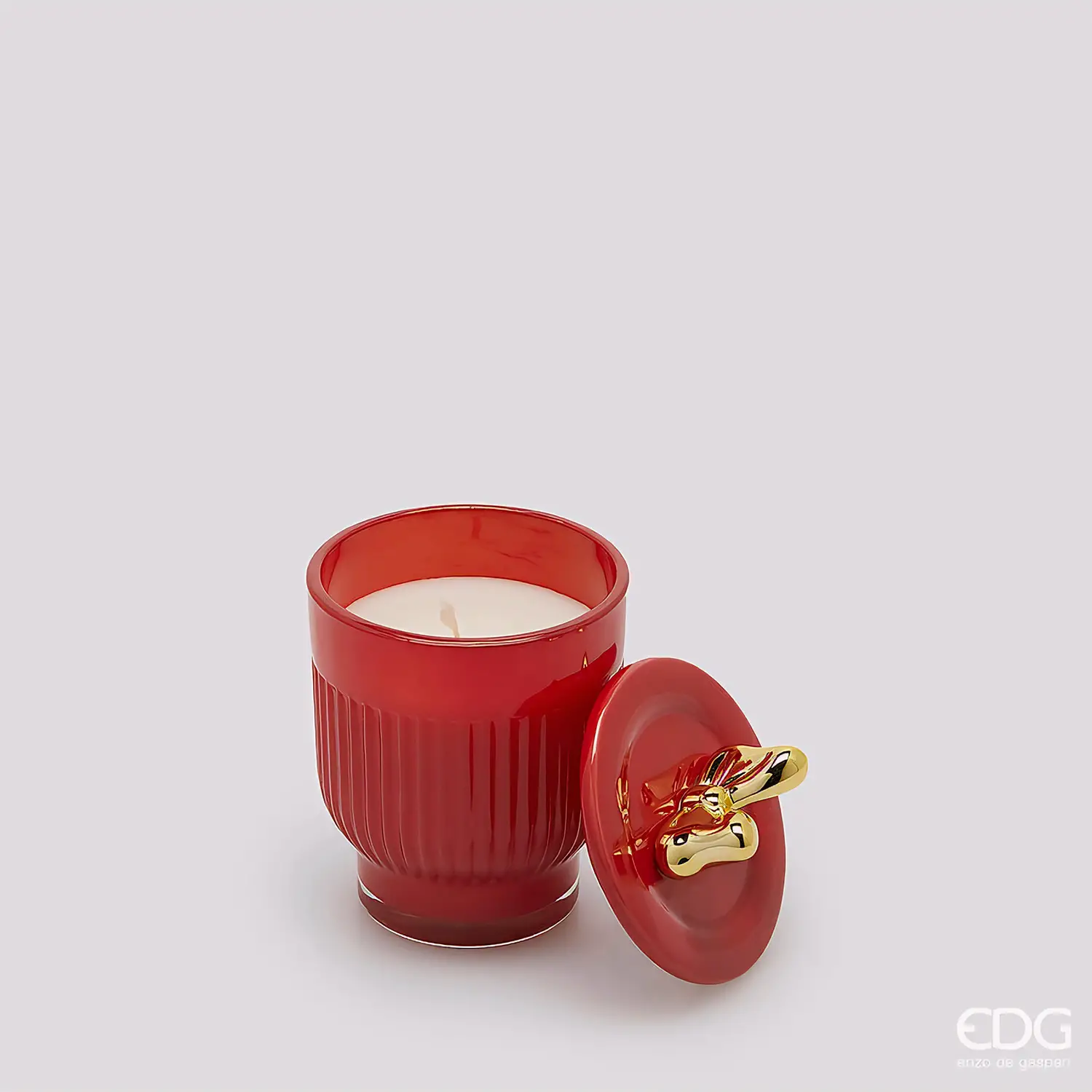Candela Natalizia Profumata EDG Fiocco Rosso Oro H11 D7 Berry Fruit - addobbi casa