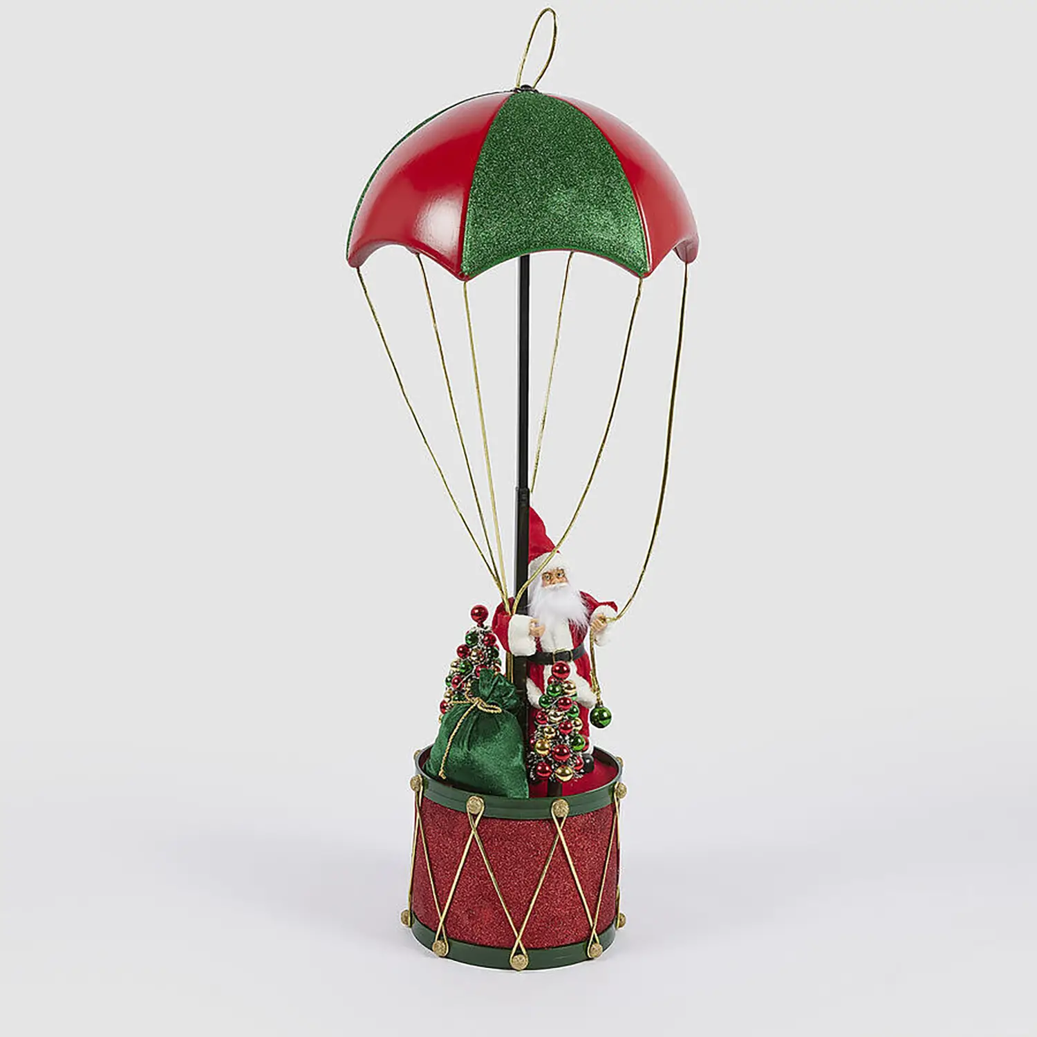 Decoro Babbo Natale con Paracadute da Appendere H110cm Verde Rosso – EDG Enzo De Gasperi - addobbi casa