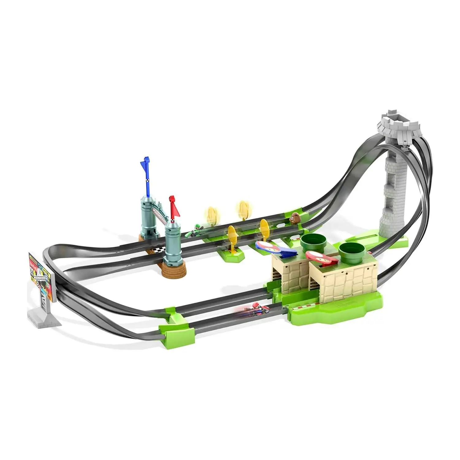 Hot Wheels Mario Kart Pista Circuito Base con Mario Kart Die-Cast - Veicoli, garage e piste