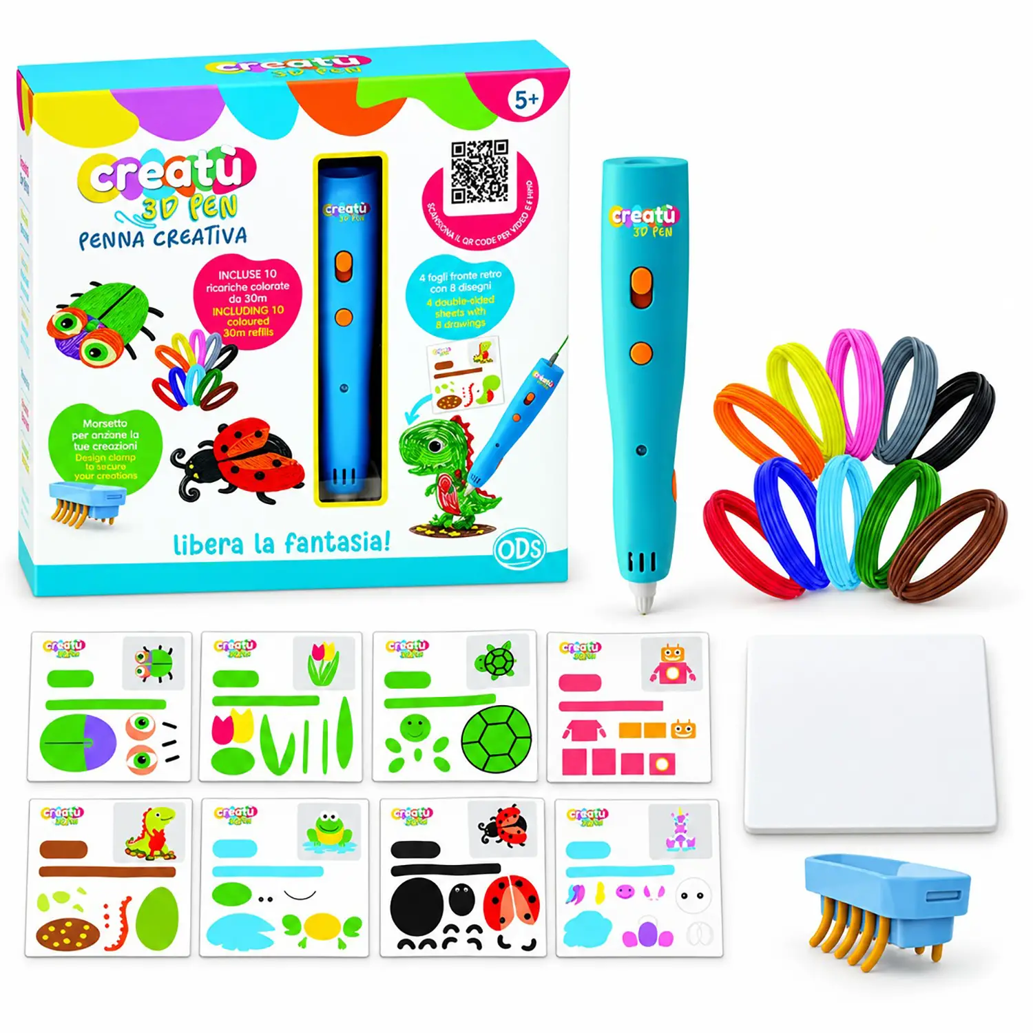 Creatù Penna 3D Creativa con Accessori per Disegni Tridimensionali - creatività