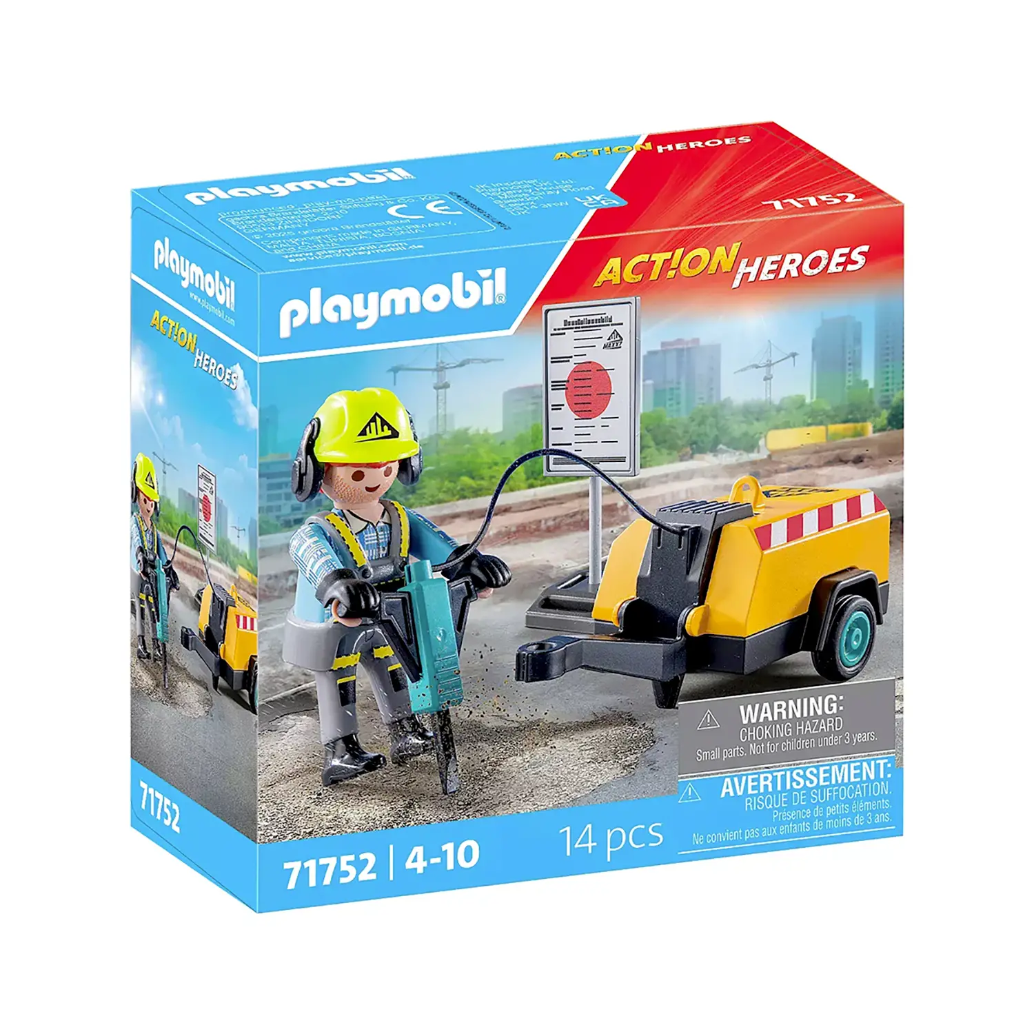 Playmobil 71752 Lavoratore con Martello Pneumatico e Compressore - playmobil