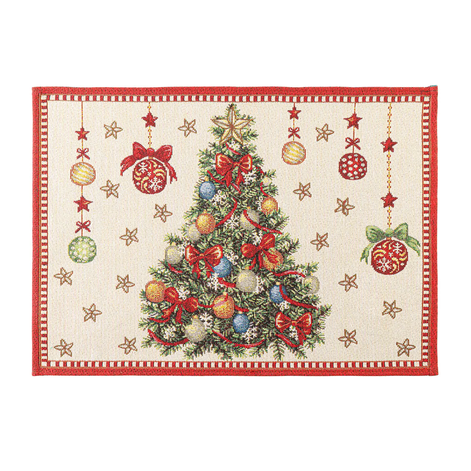 Tovaglietta Natalizia Mabel Bianco con Albero di Natale 48x33 - addobbi casa