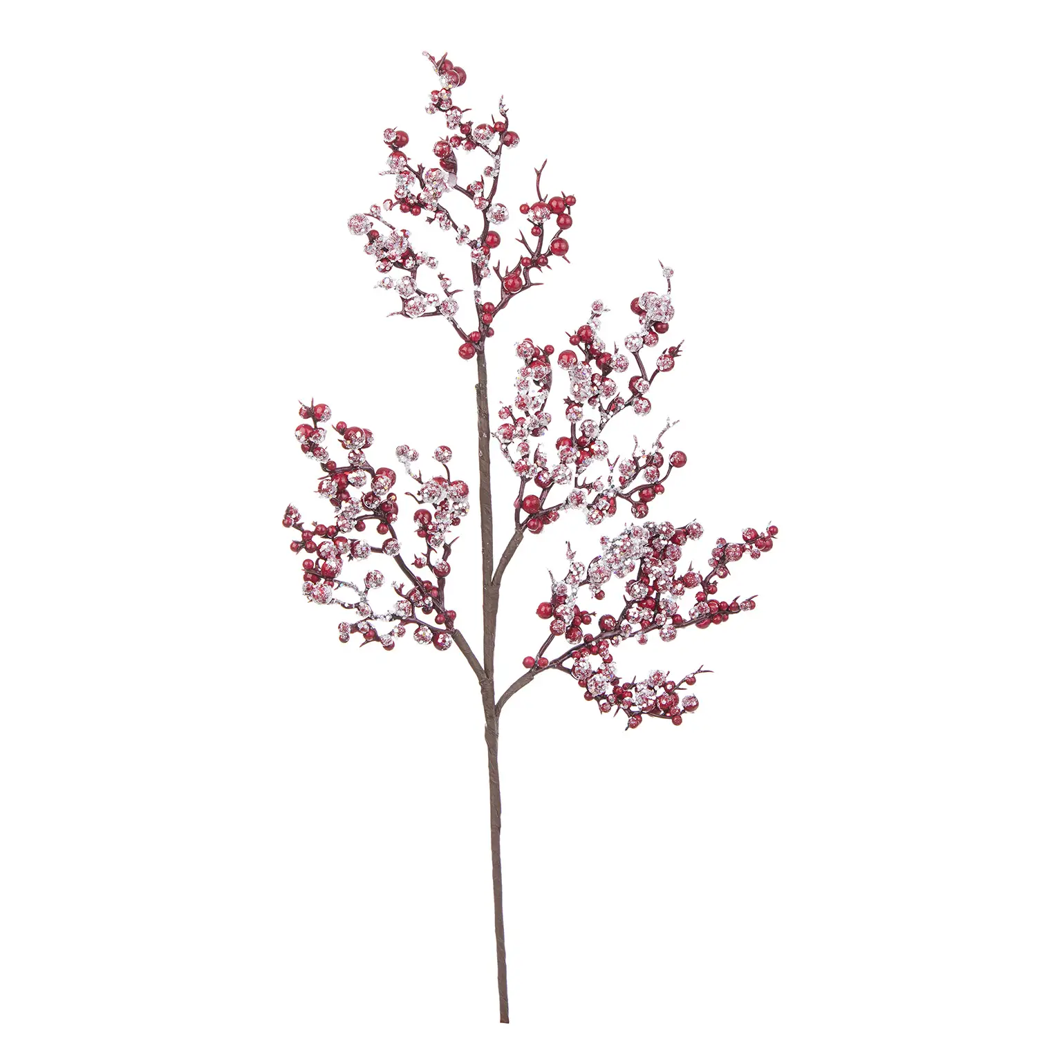 Pick Natalizio Delia Bacche Rosso Ghiacciato H50cm - fiori e ghirlande